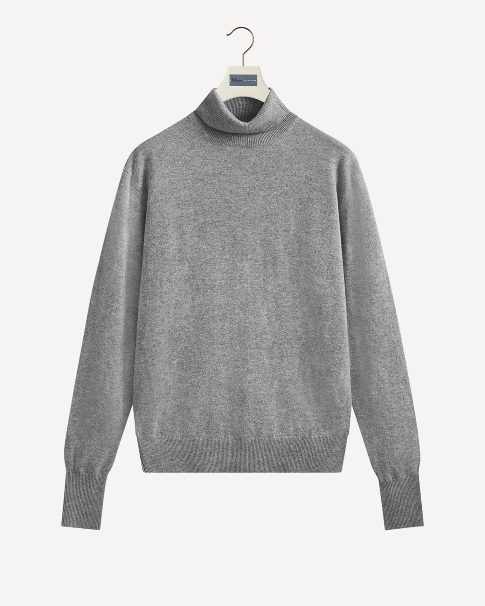 Wool Cashmere Roll Neck Knit Grey