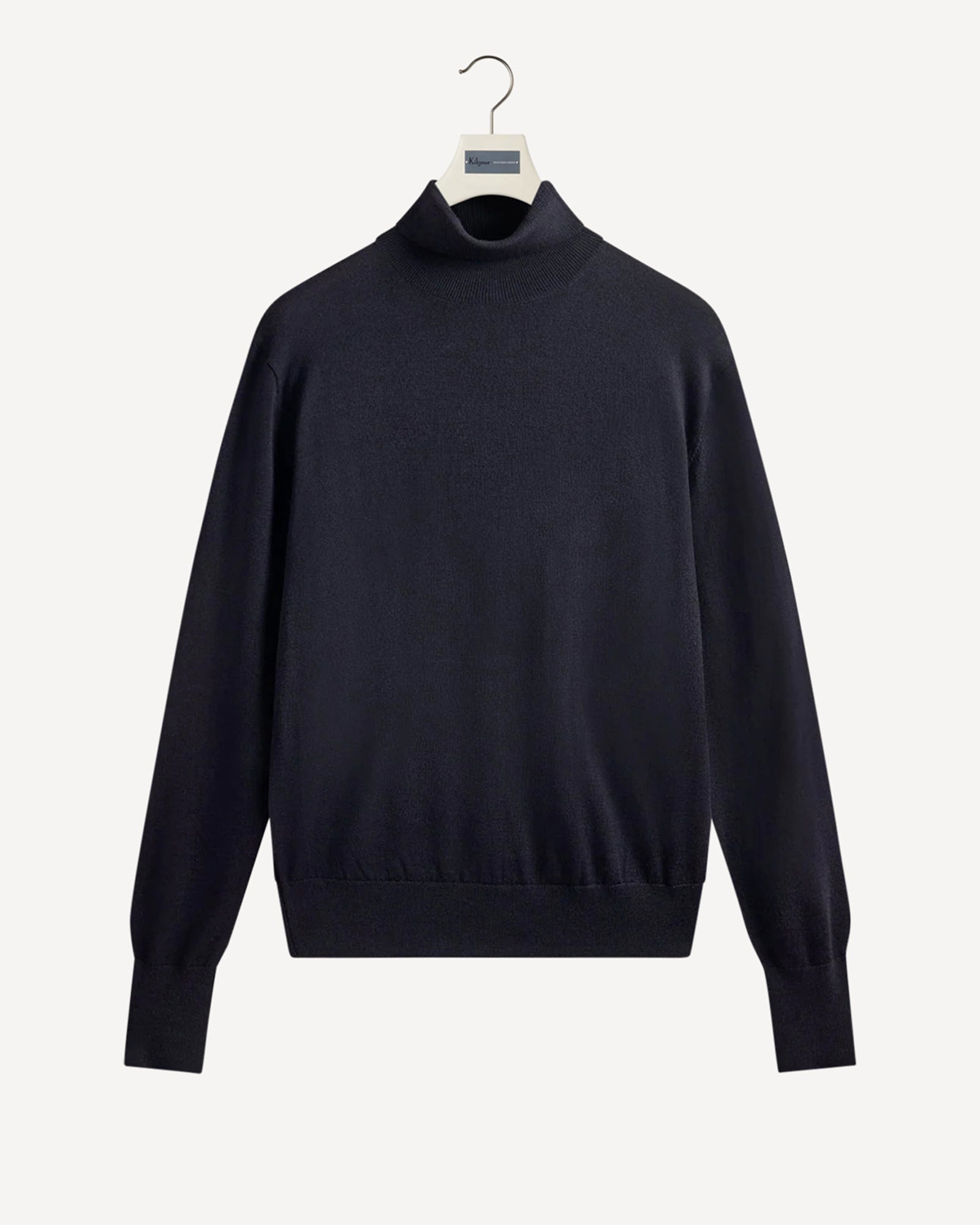 Merino Wool Roll Neck Knit Navy - Main Image