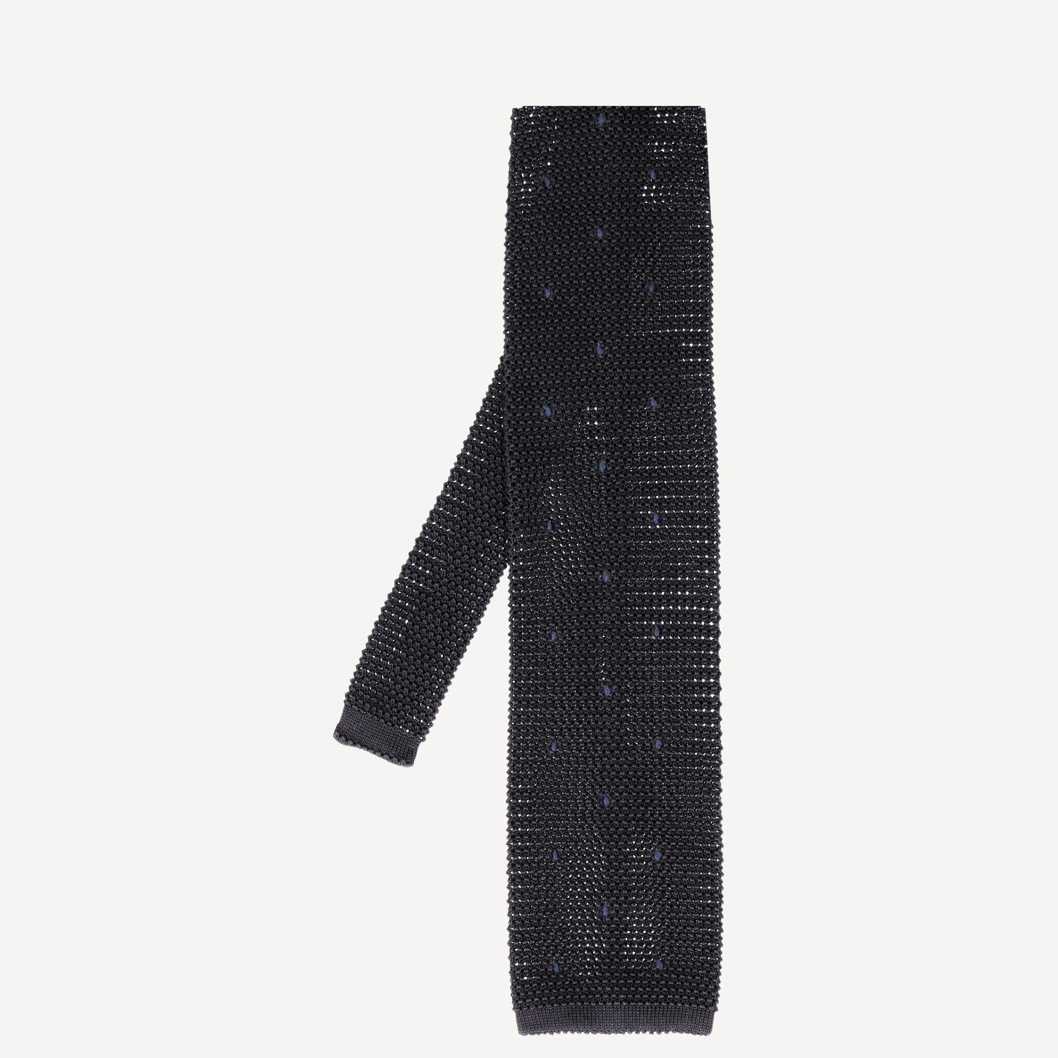 Knitted Spot Tie - Black/Black