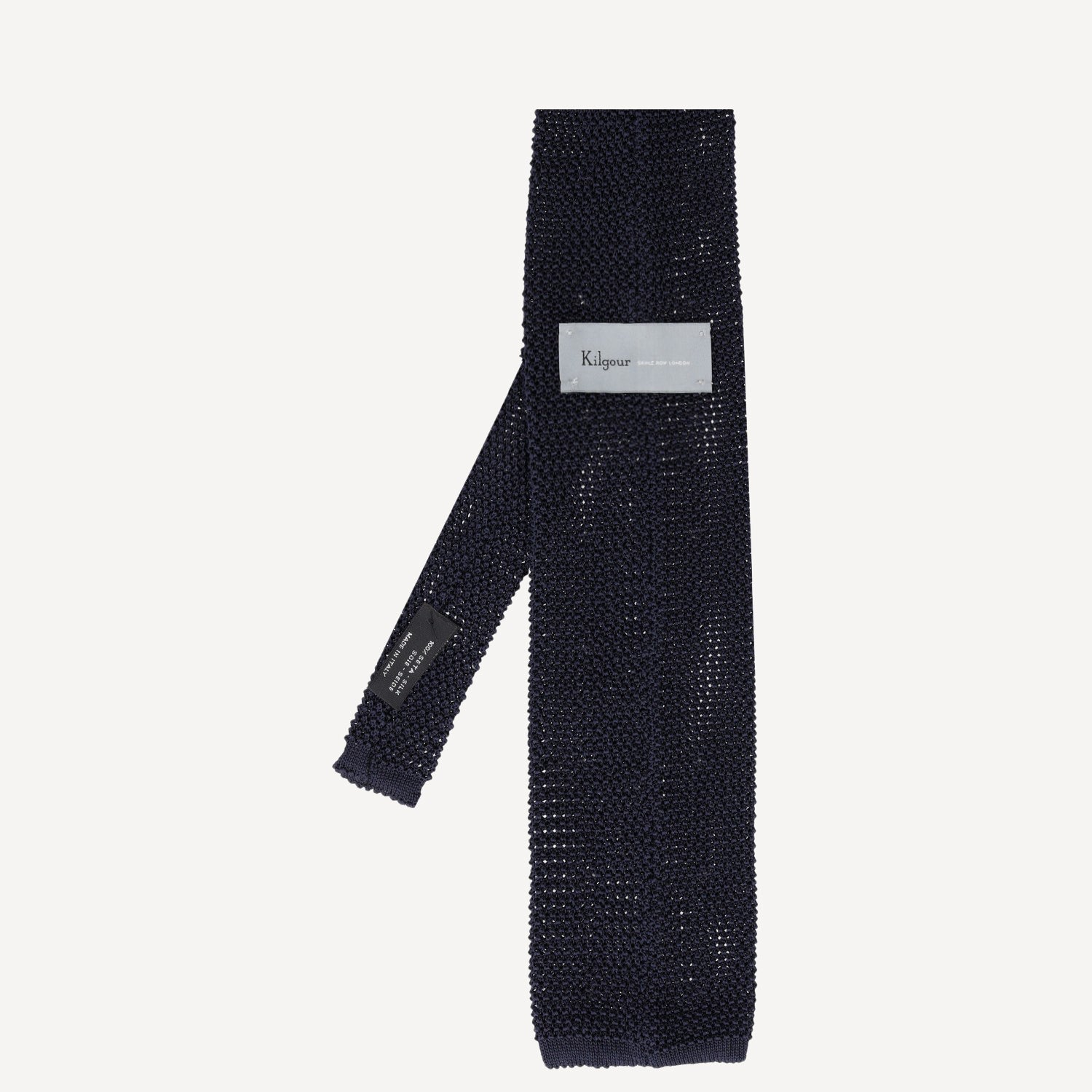 Knitted Spot Tie - Navy/White