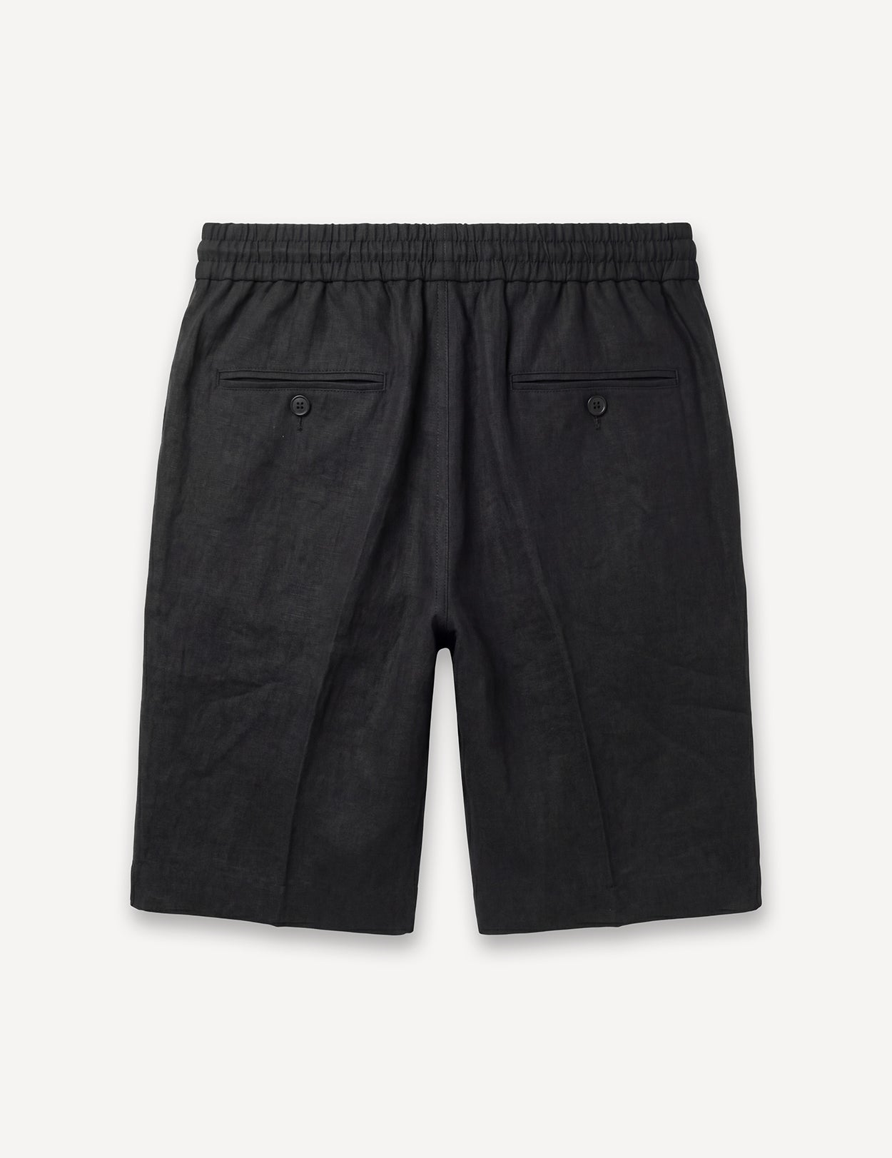 Drawstring Smart Shorts Black Linen