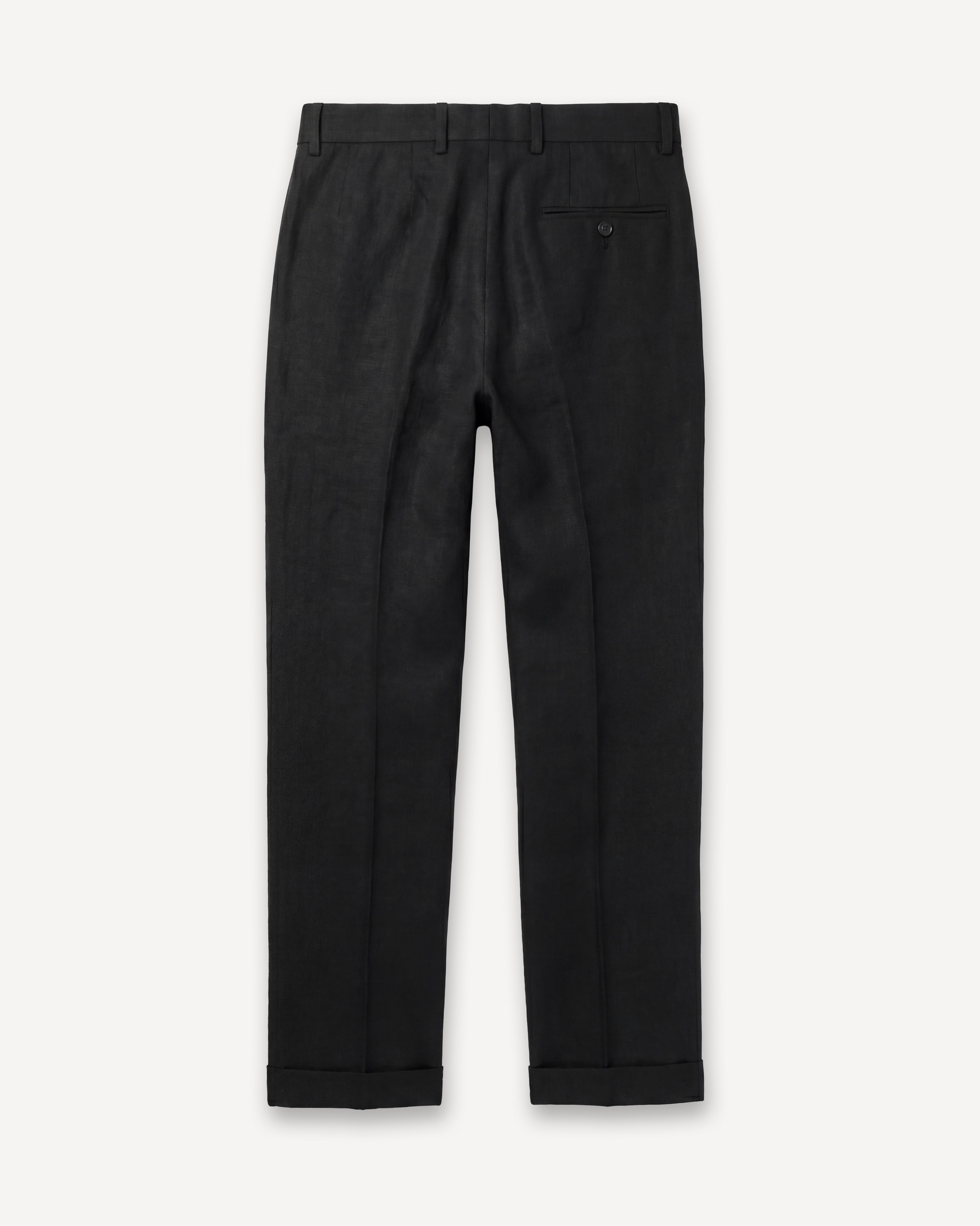 Pleated Trouser Black Linen