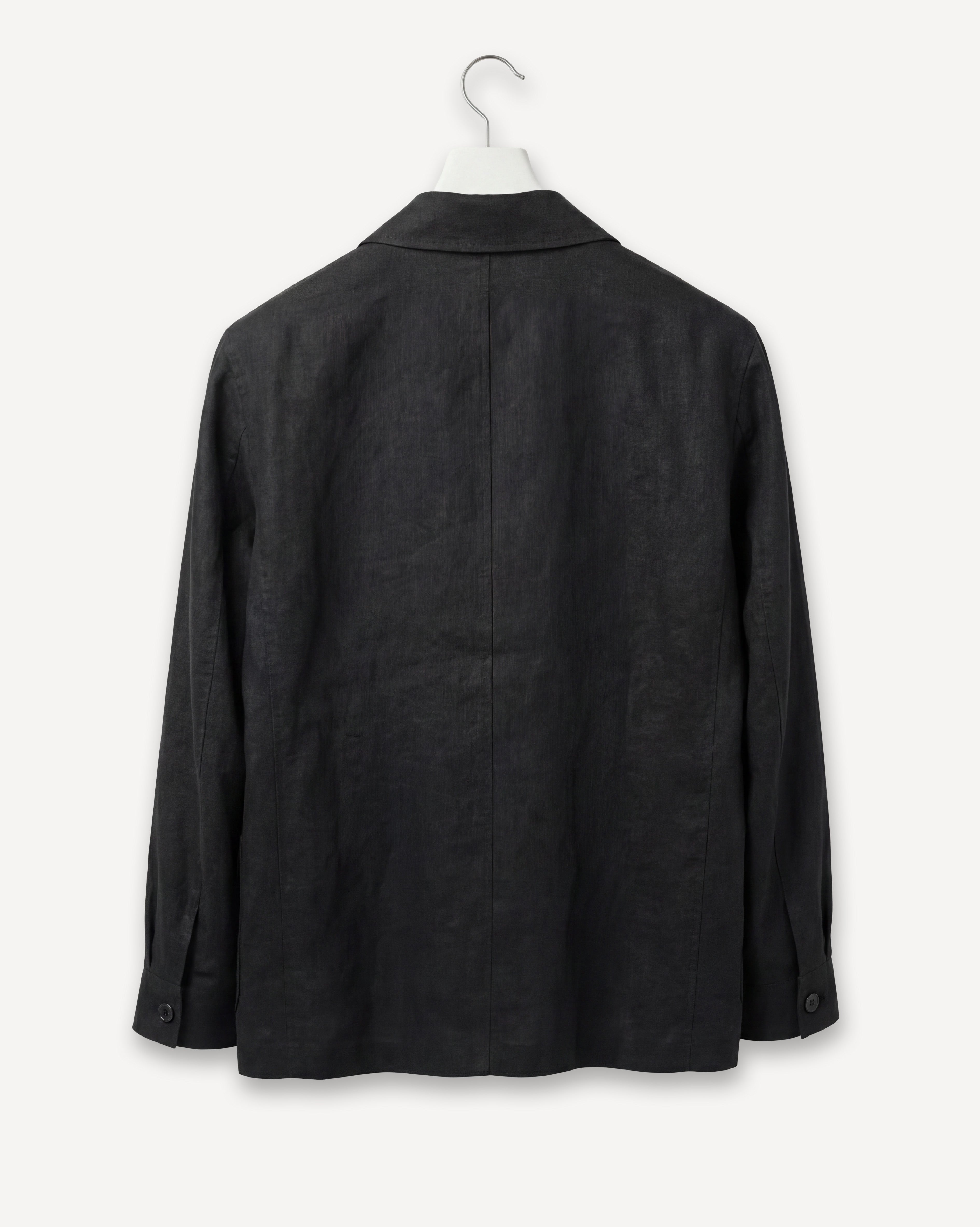 Utility Jacket Black Linen