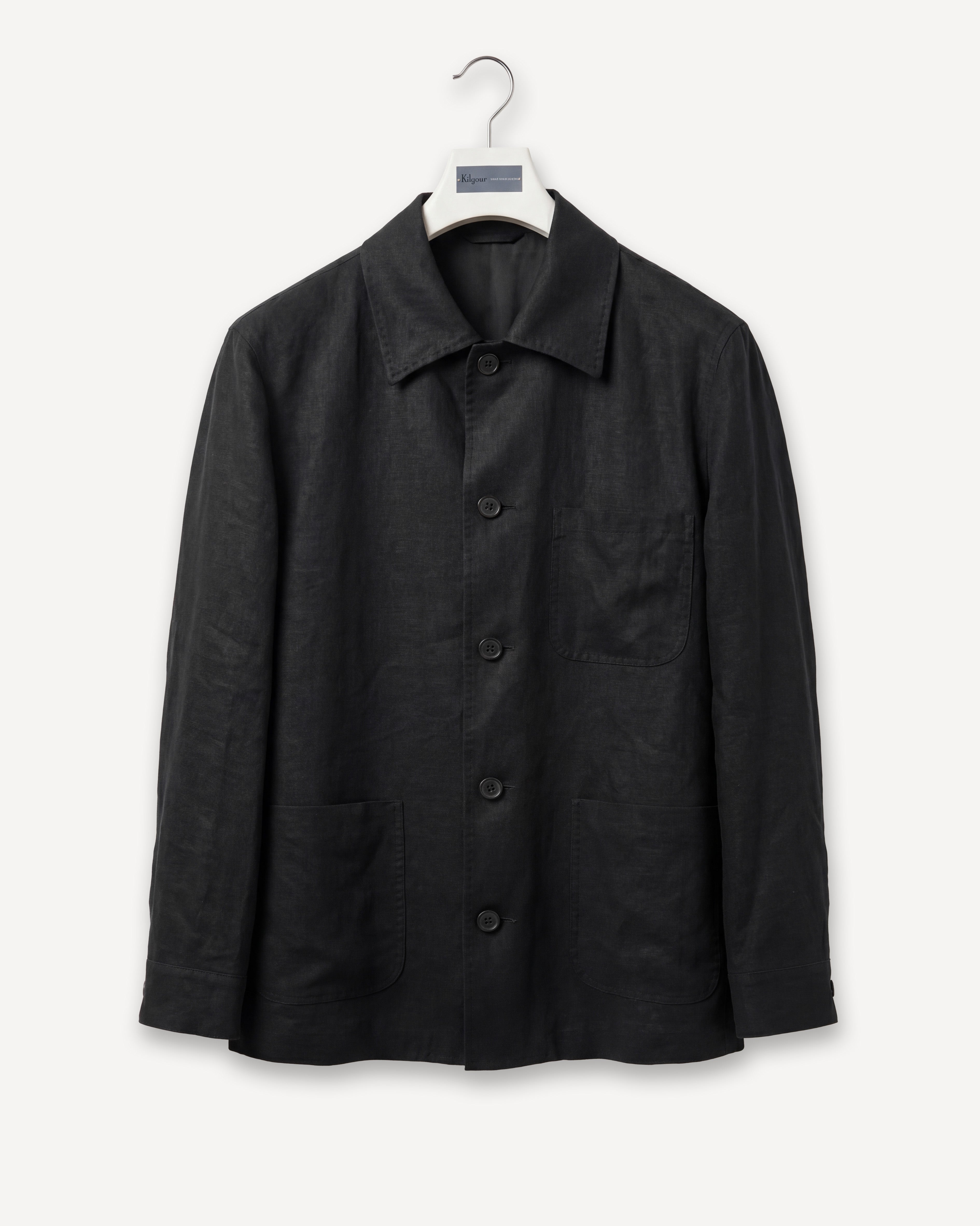 Utility Jacket Black Linen