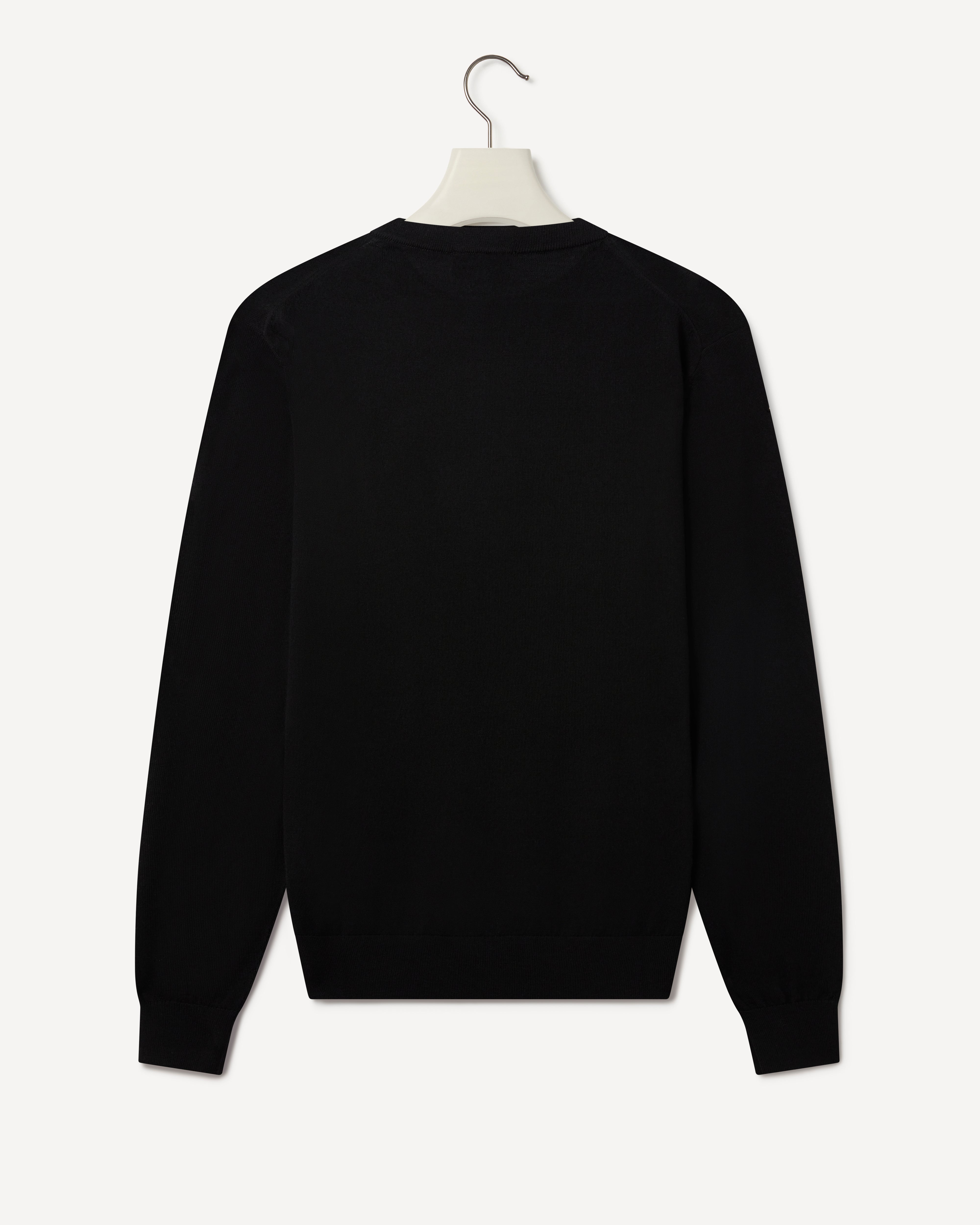 Easy Care Merino Wool Crewneck Knit Black
