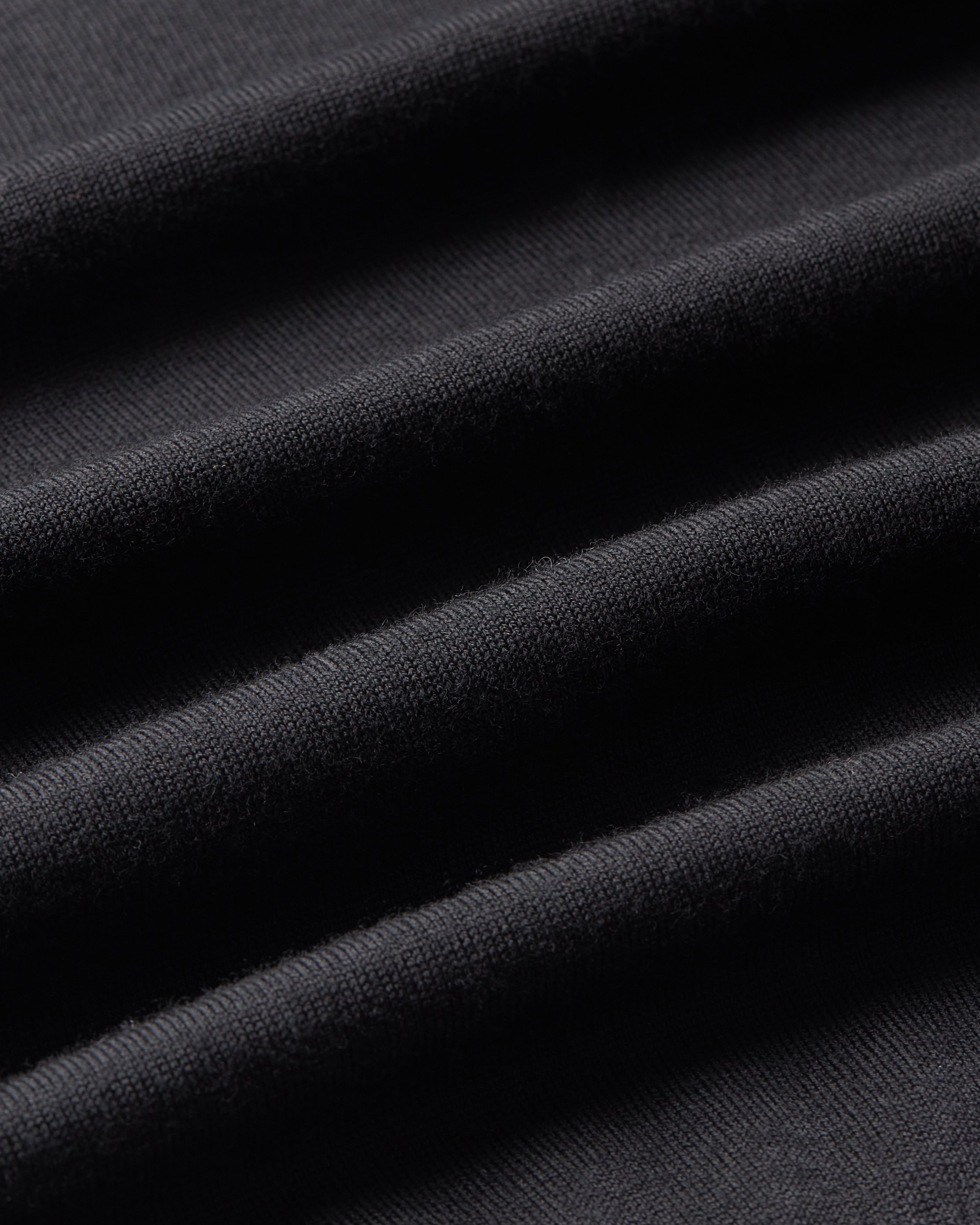 Easy Care Merino Wool Crewneck Knit Black