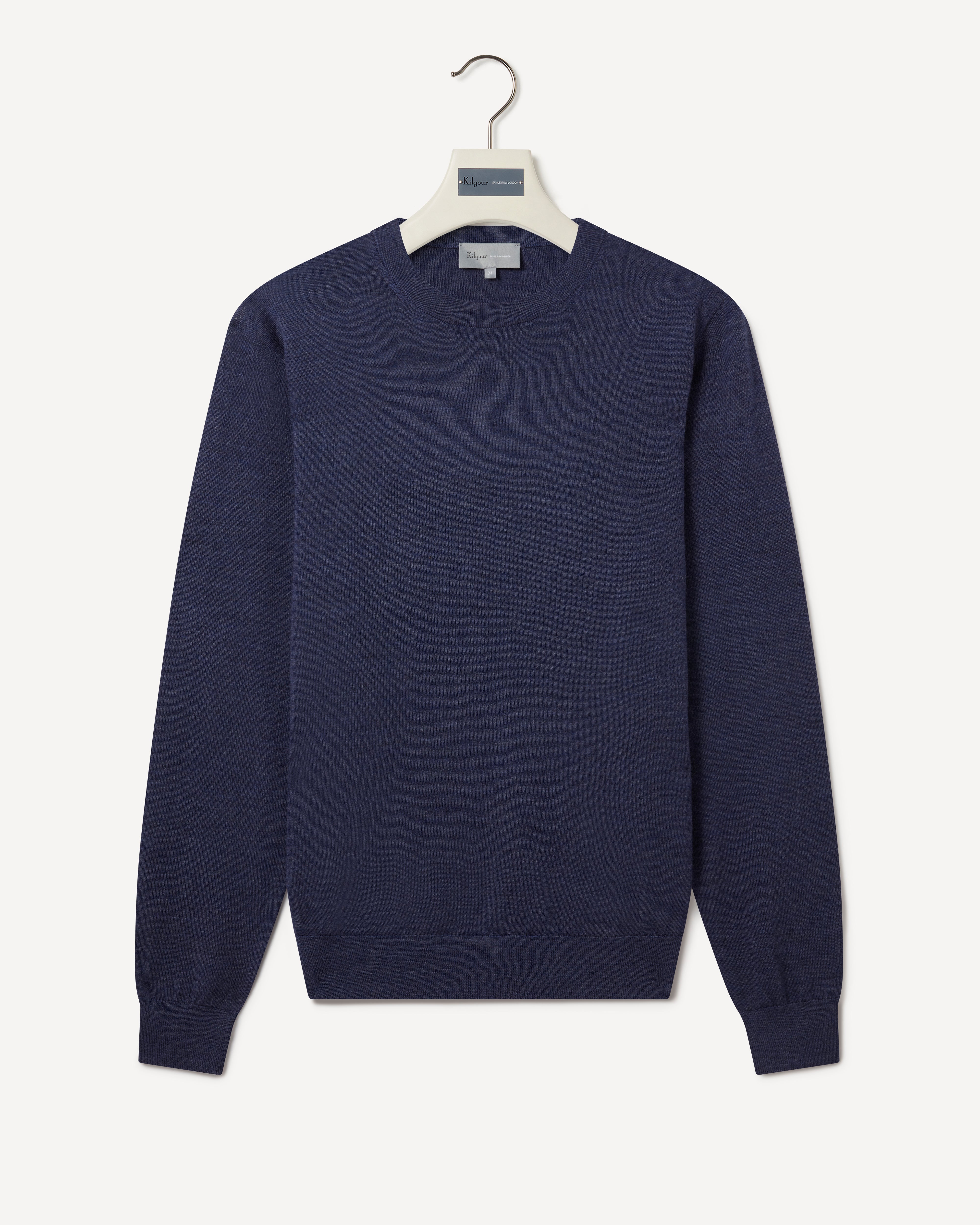 Easy Care Merino Wool Crewneck Knit Indigo