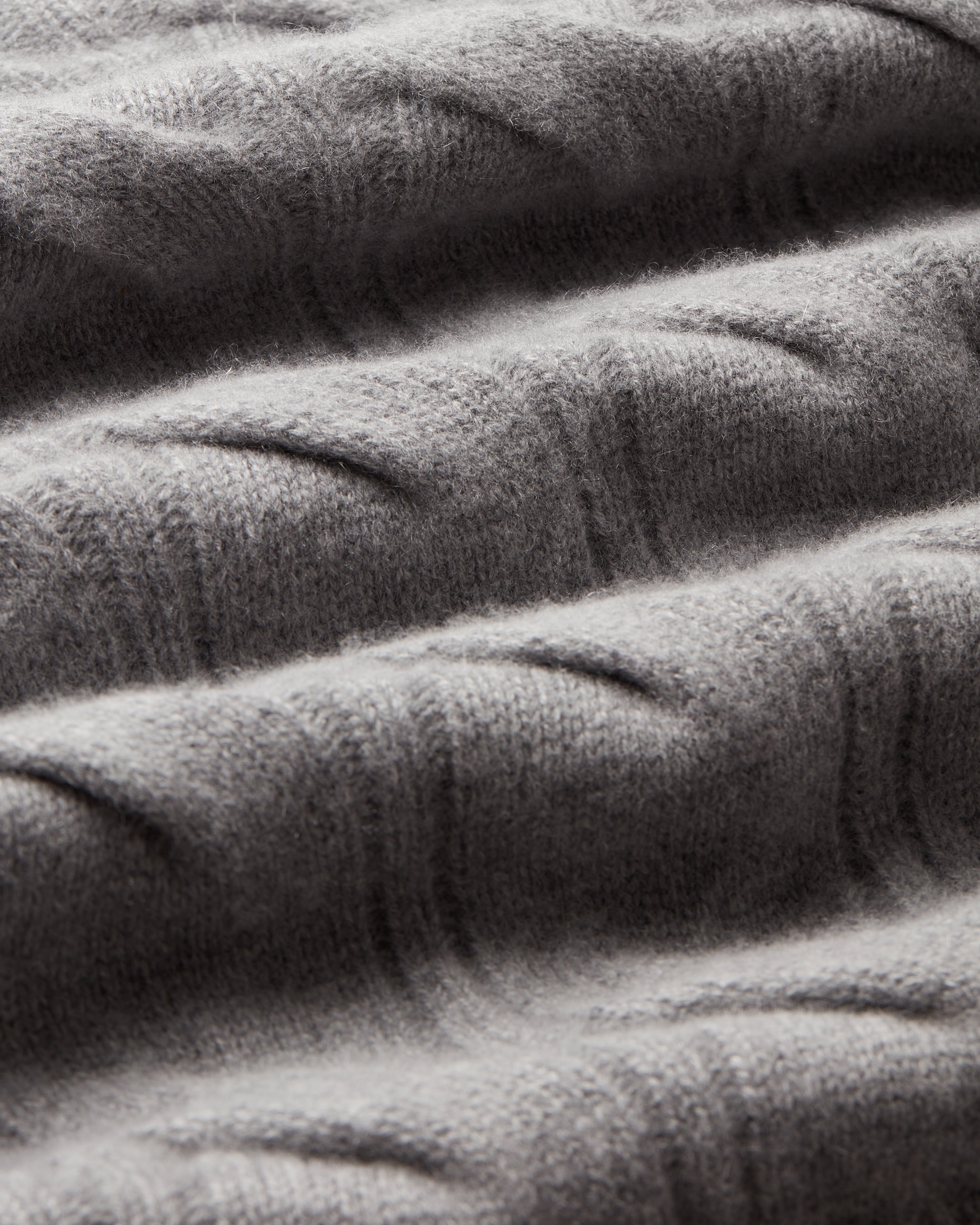 Oversized Cashmere Cable Knit Sweater Lt Grey