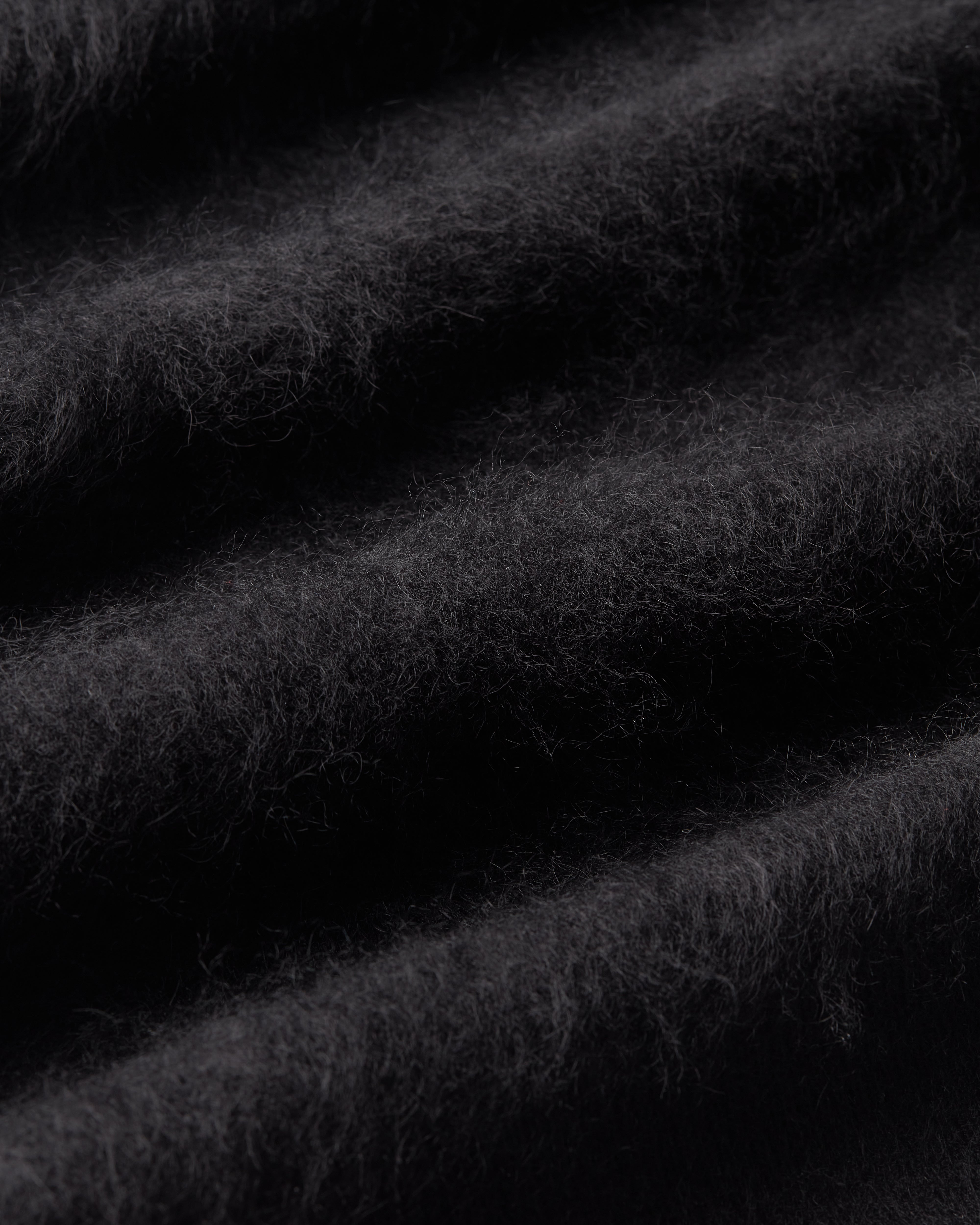 Long Hair Furry Cashmere Crewneck Knit Black