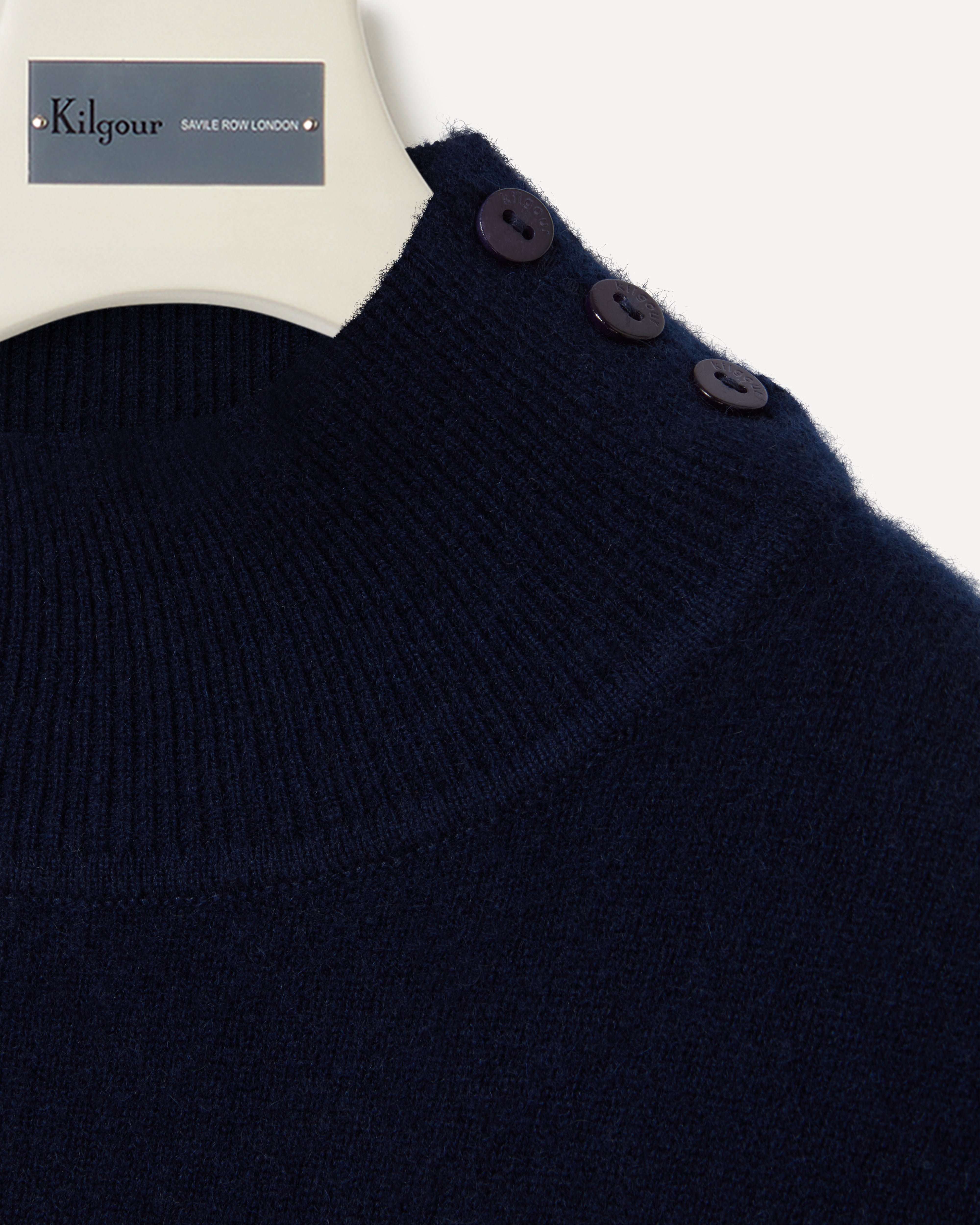 3 Button Turtle Neck Knit Navy