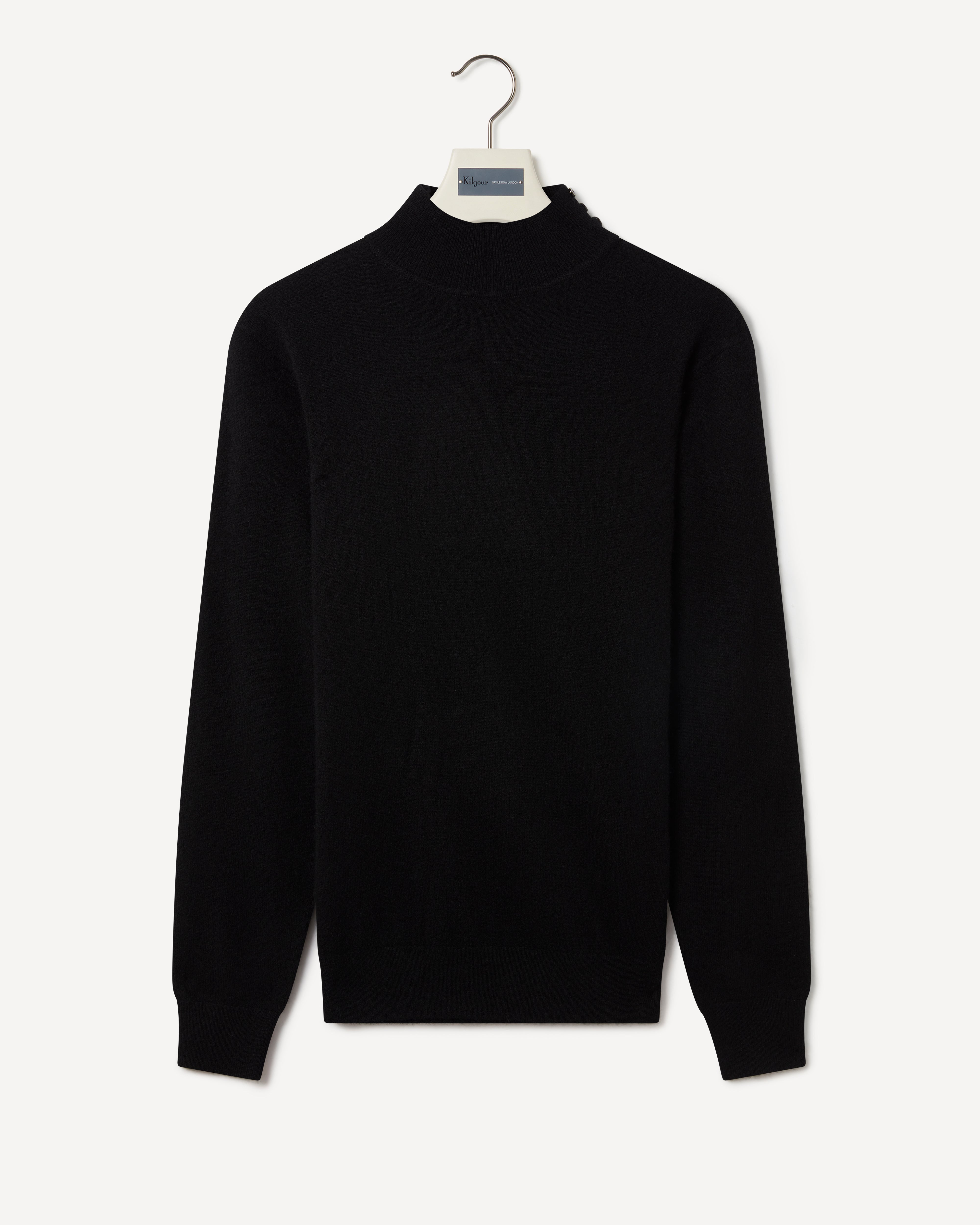3 Button Turtle Neck Knit Black