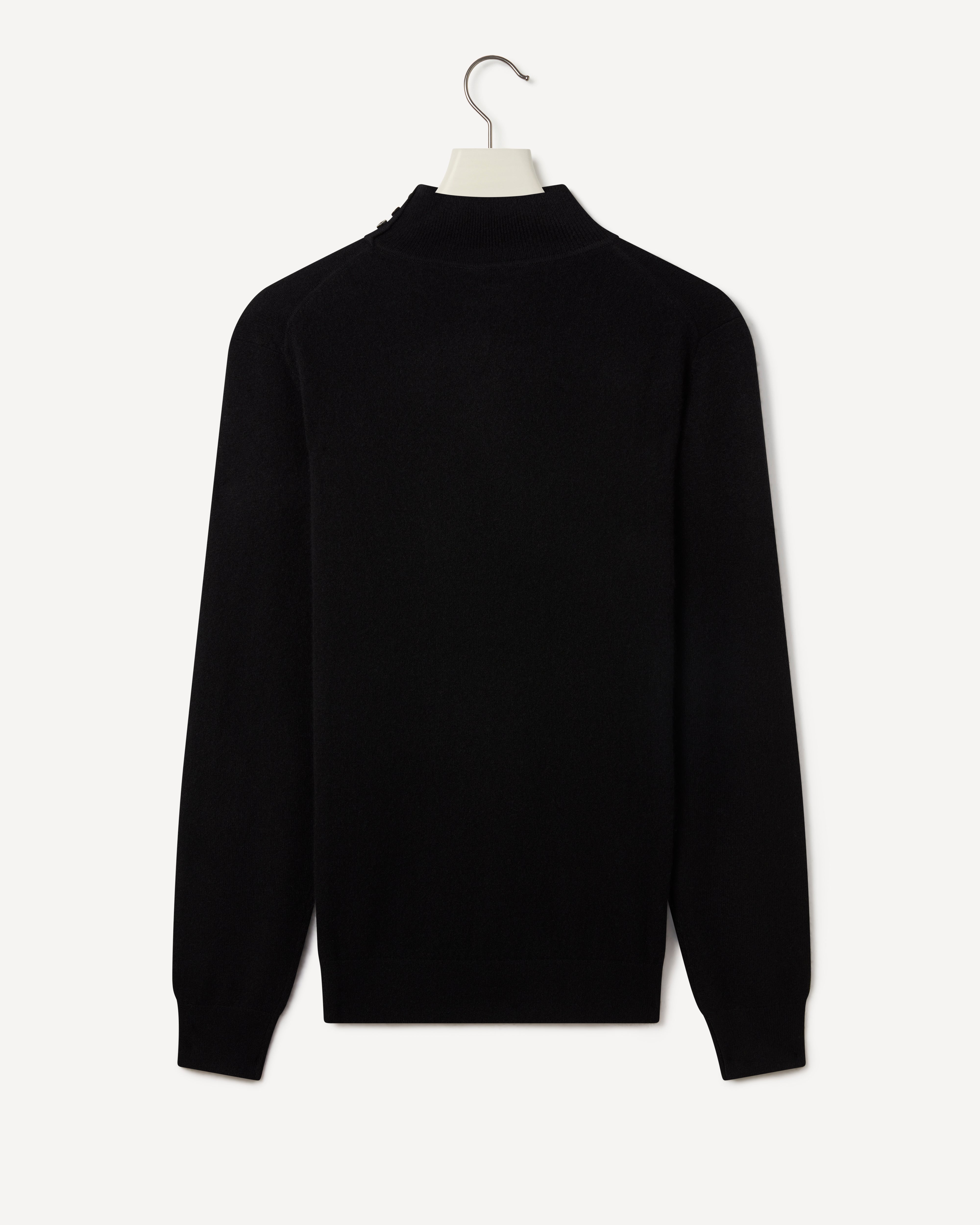 3 Button Turtle Neck Knit Black