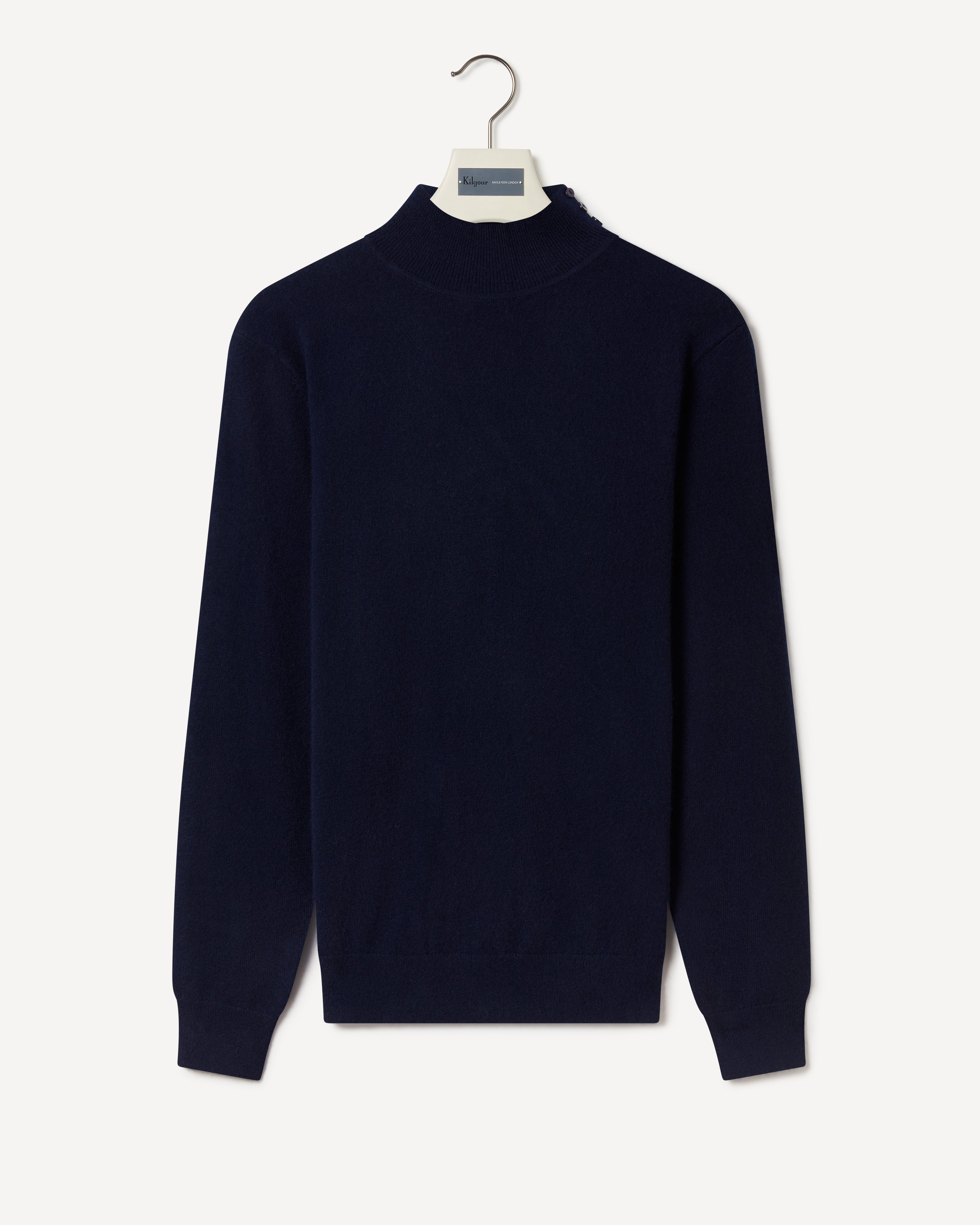 3 Button Turtle Neck Knit Navy