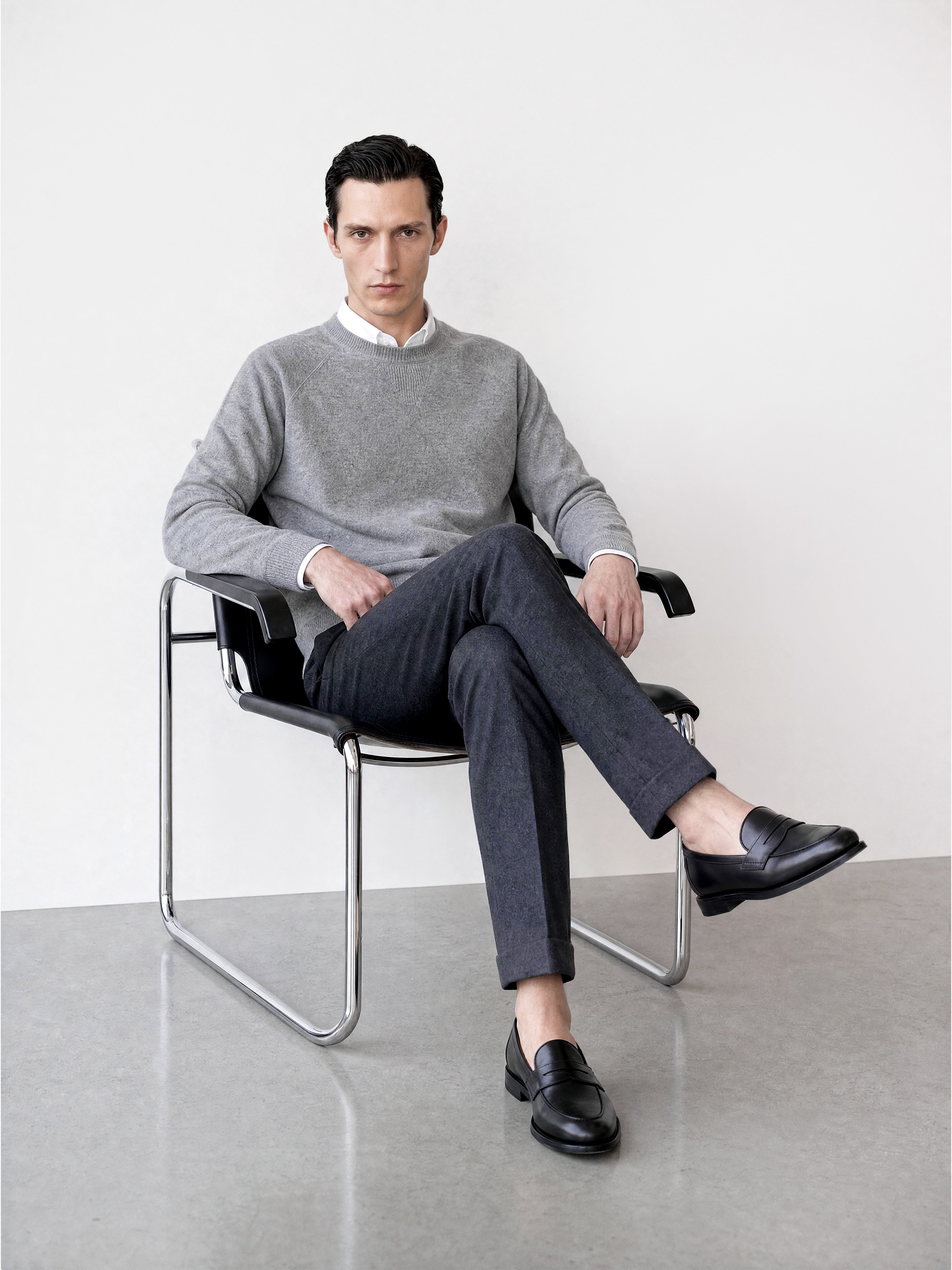 Cashmere 12 Gauge Milano Knit Crewneck Sweatshirt
