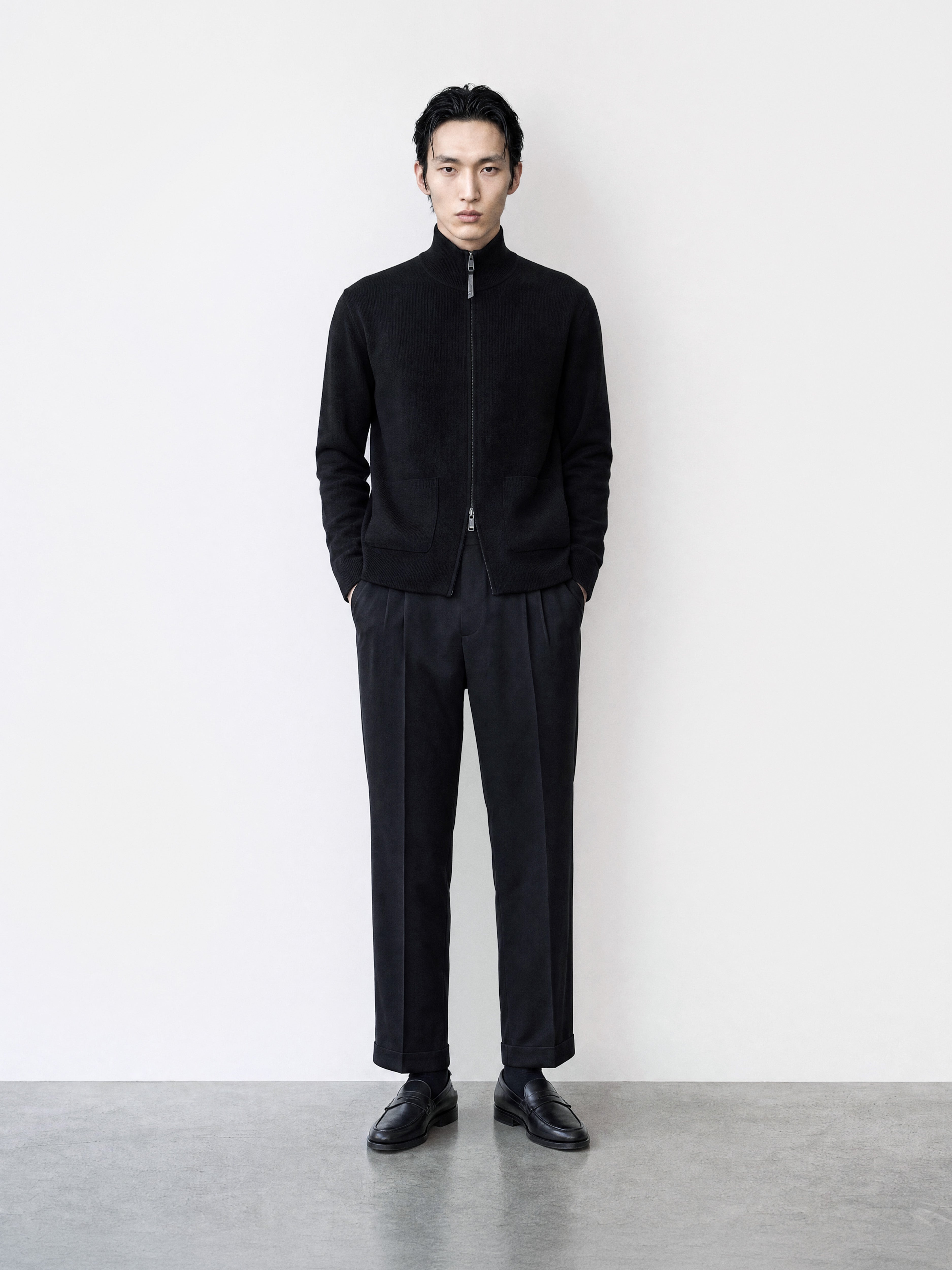 Pleated Trouser Black WO