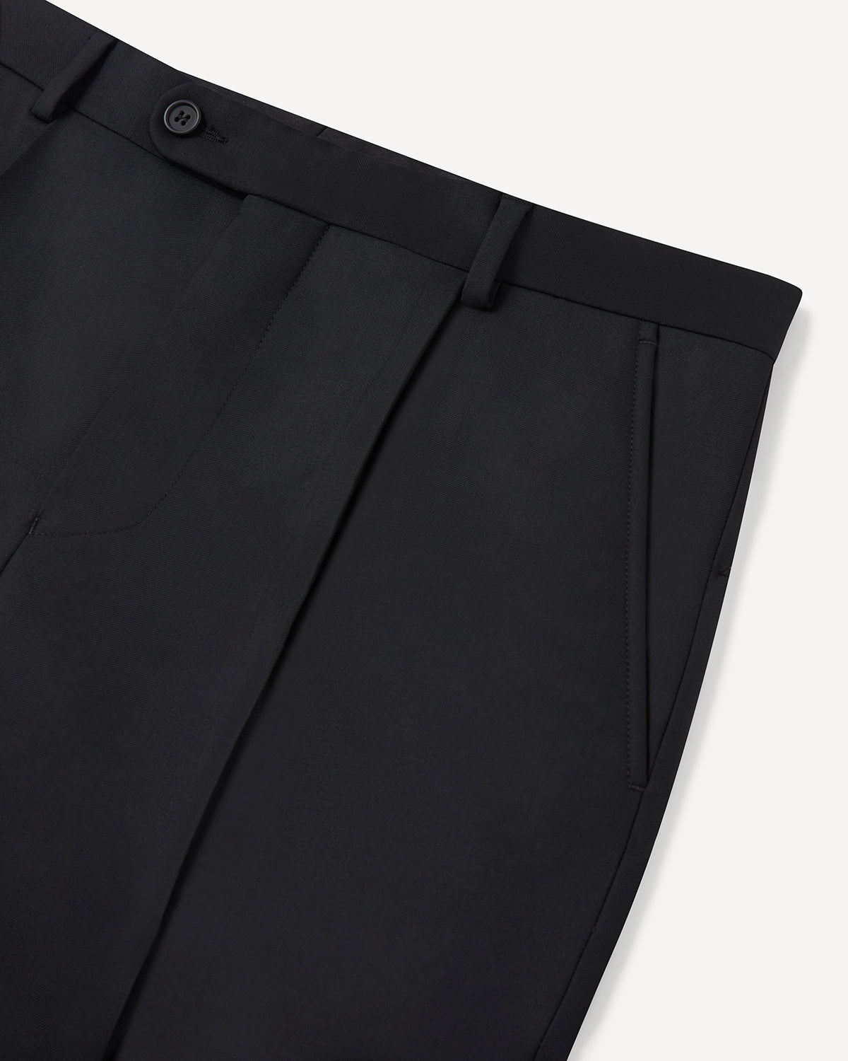 Pleated Trouser Black Flannel
