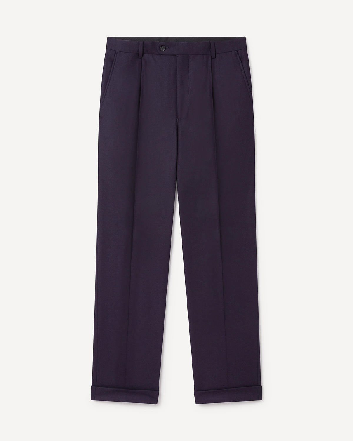 Pleated Trouser Navy Flannel