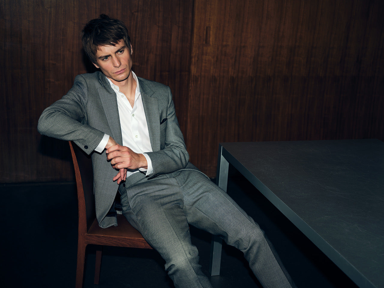 SB1 Birdseye Wool Suit Black White