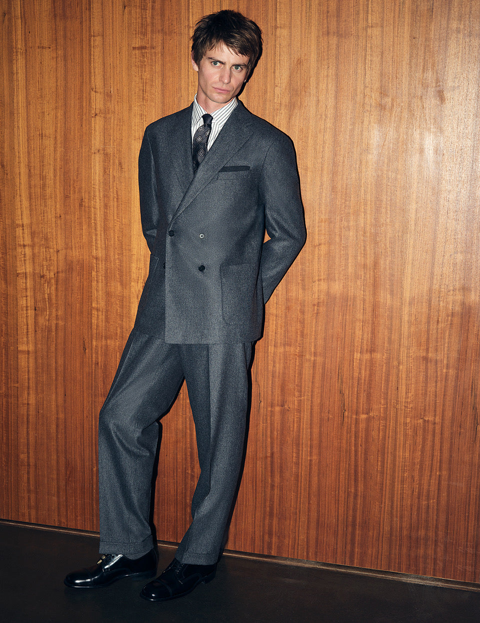 Pleated Trouser Grey Flannel