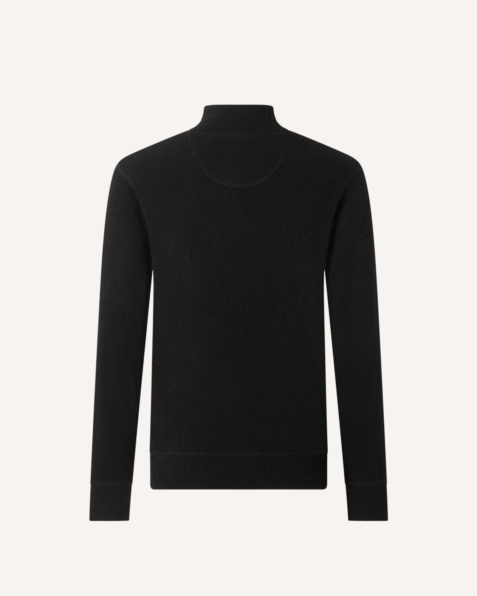 1/4 Zip Cashmere Mix Knit Black