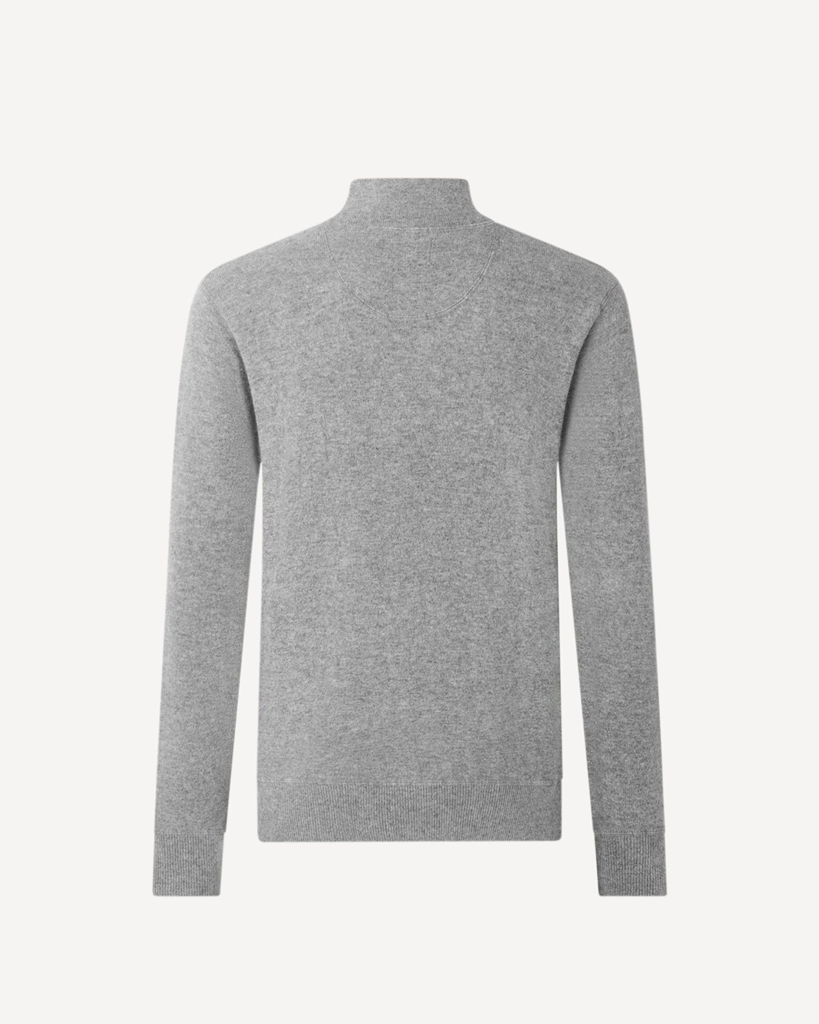 1/4 Zip Cashmere Mix Knit Grey