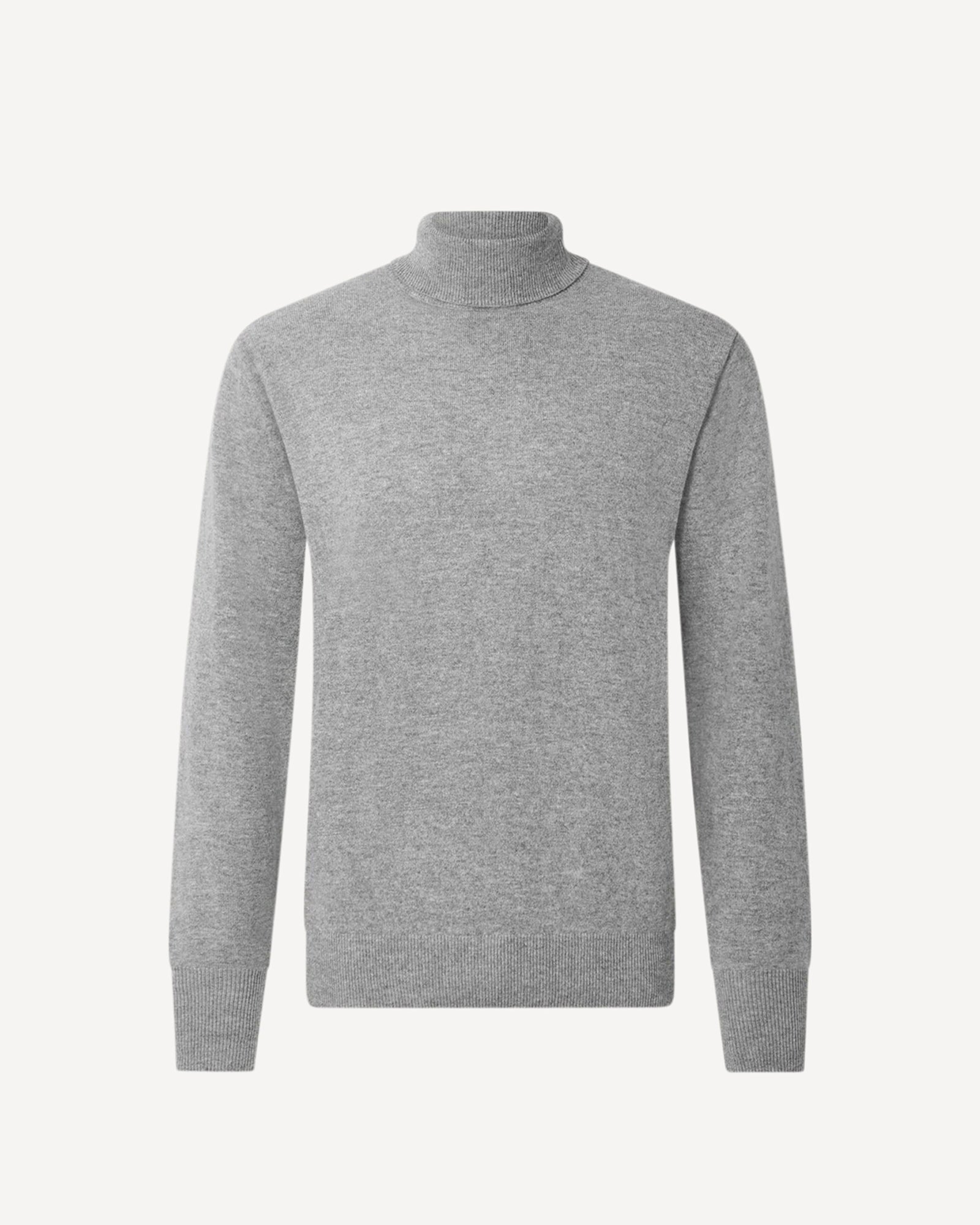 Wool Cashmere Roll Neck Knit Grey