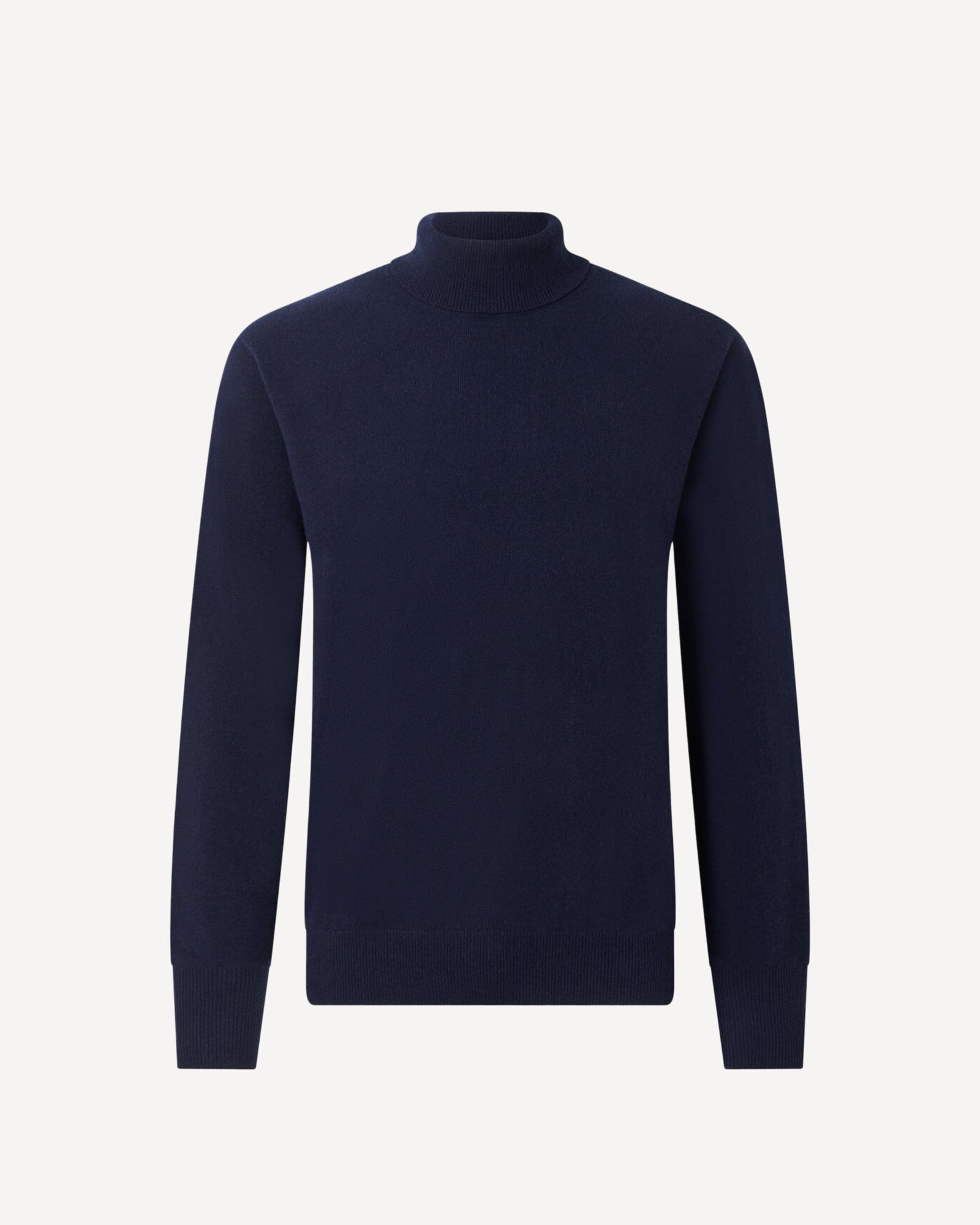 Wool Cashmere Roll Neck Knit Navy