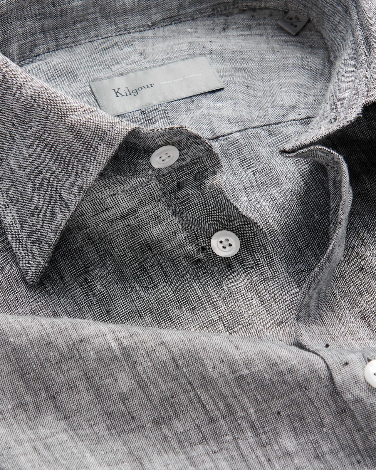 Kilgour Savile Row Tailoring Kilgour Black Tailored Fit Shirt Cotton