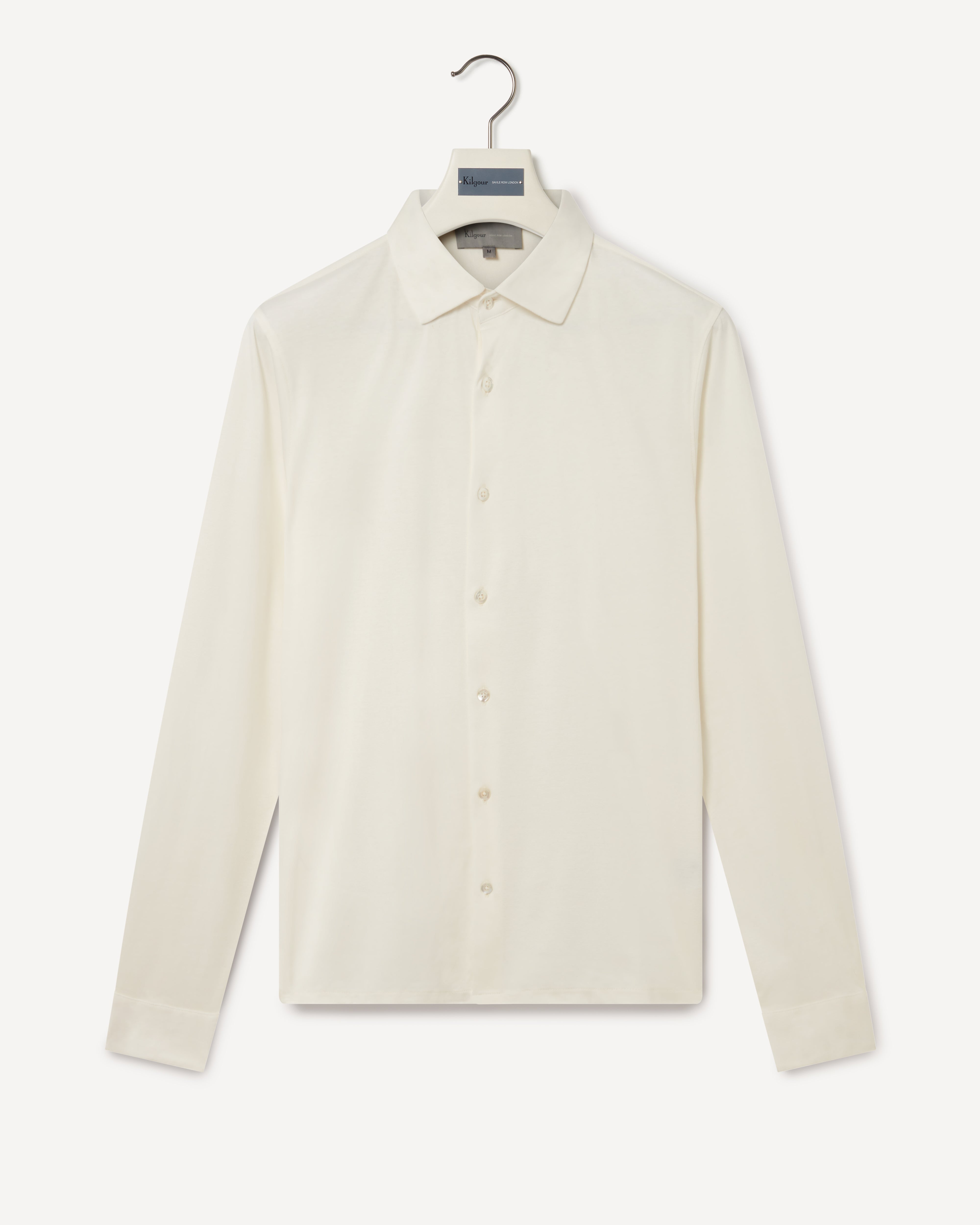 Kilgour Savile Row Tailoring Kilgour Classic Fit Jersey Shirt Ecru