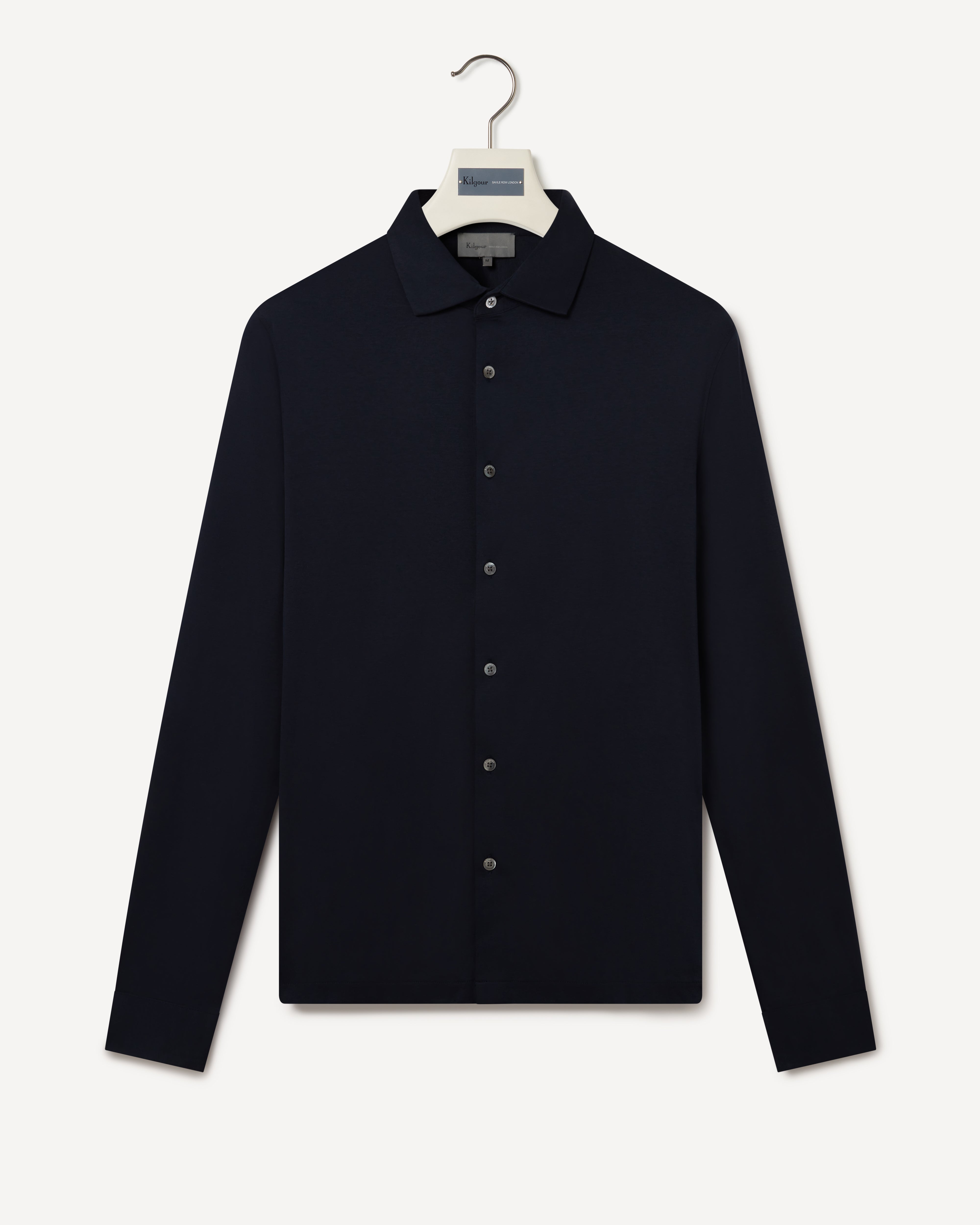 Kilgour Savile Row Tailoring Kilgour Classic Fit Jersey Shirt Navy