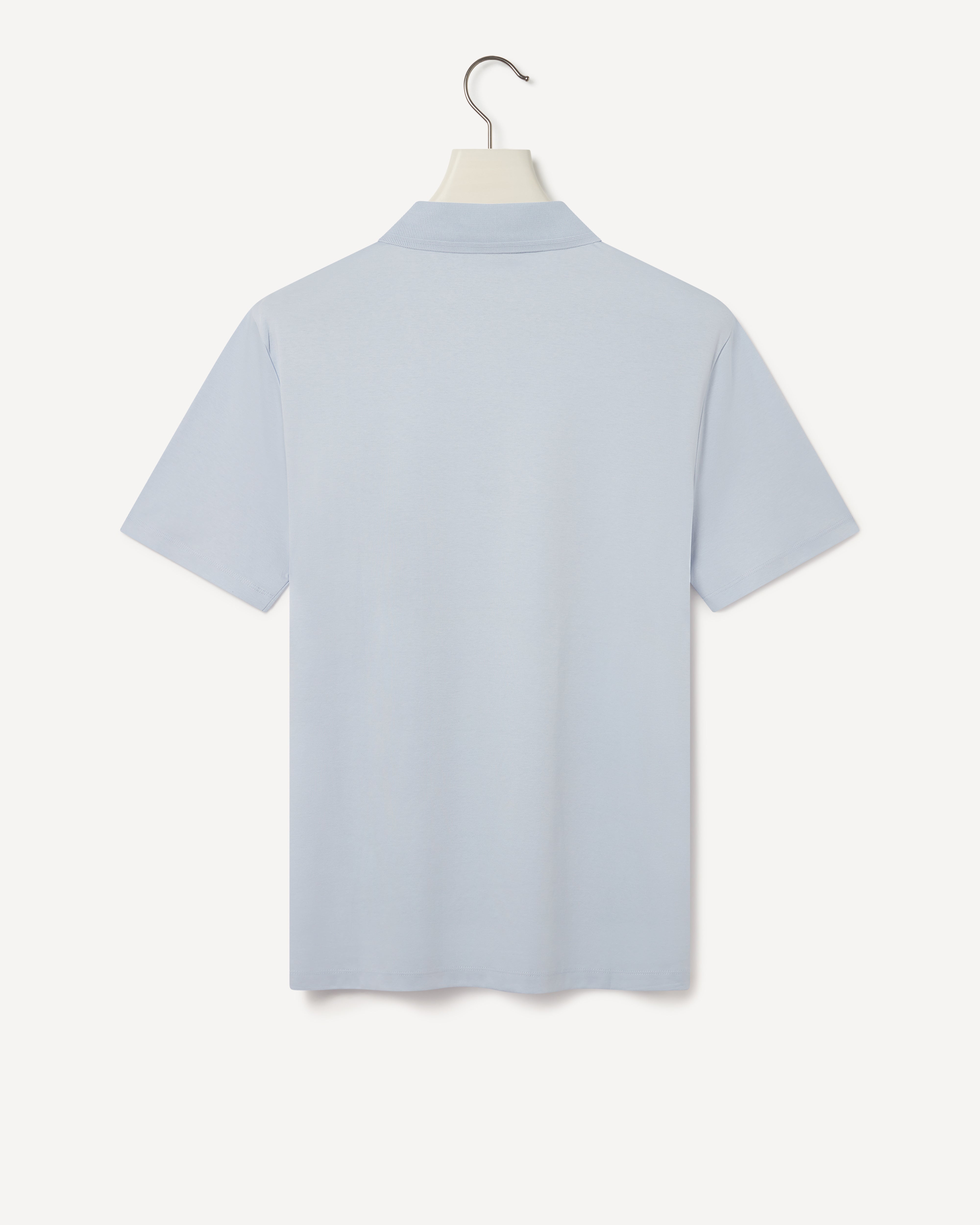 Kilgour Savile Row Tailoring Kilgour Classic Fit Short Sleeve Polo Shirt Soft Blue