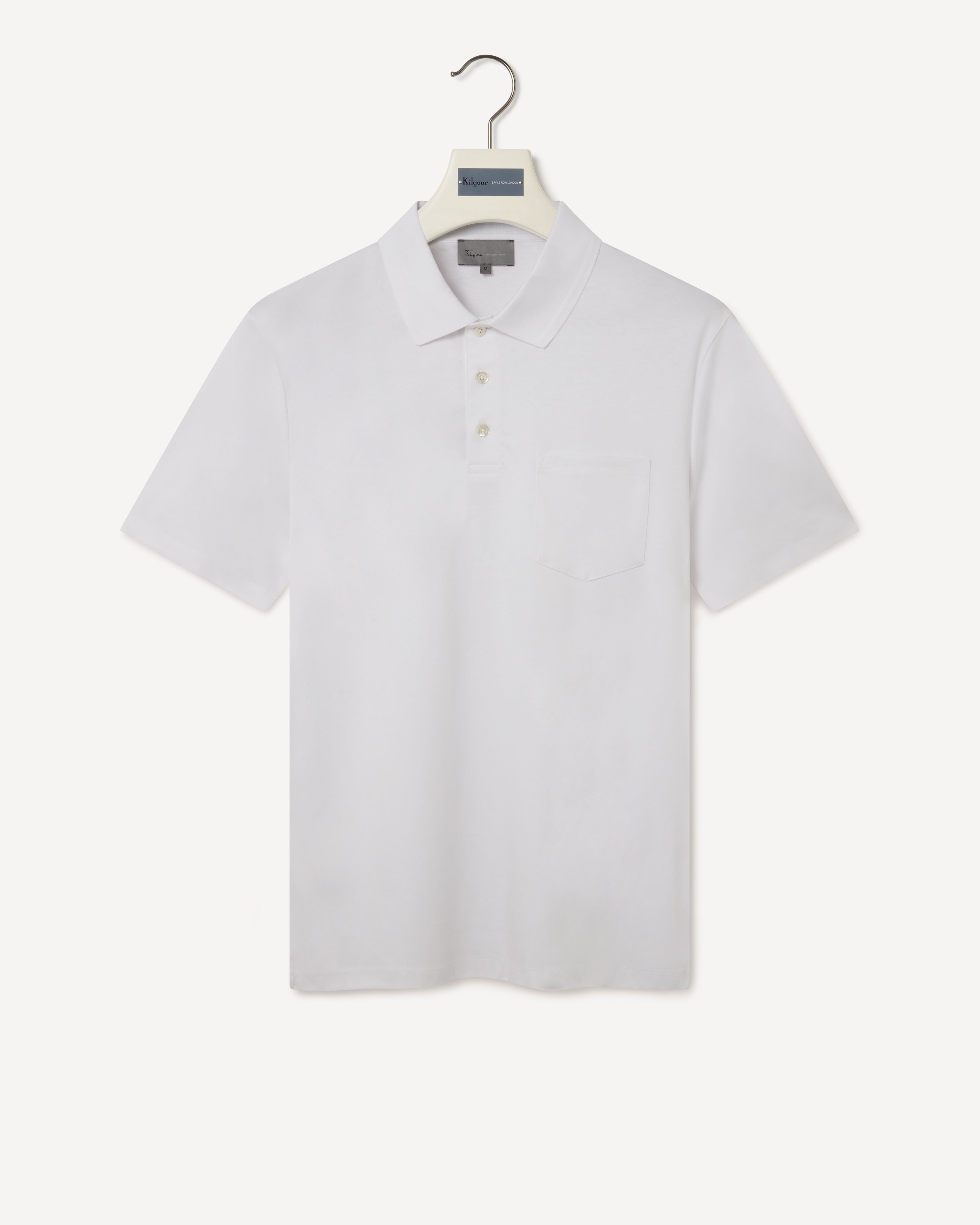 Kilgour Savile Row Tailoring Kilgour Classic Fit Short Sleeve Polo Shirt White