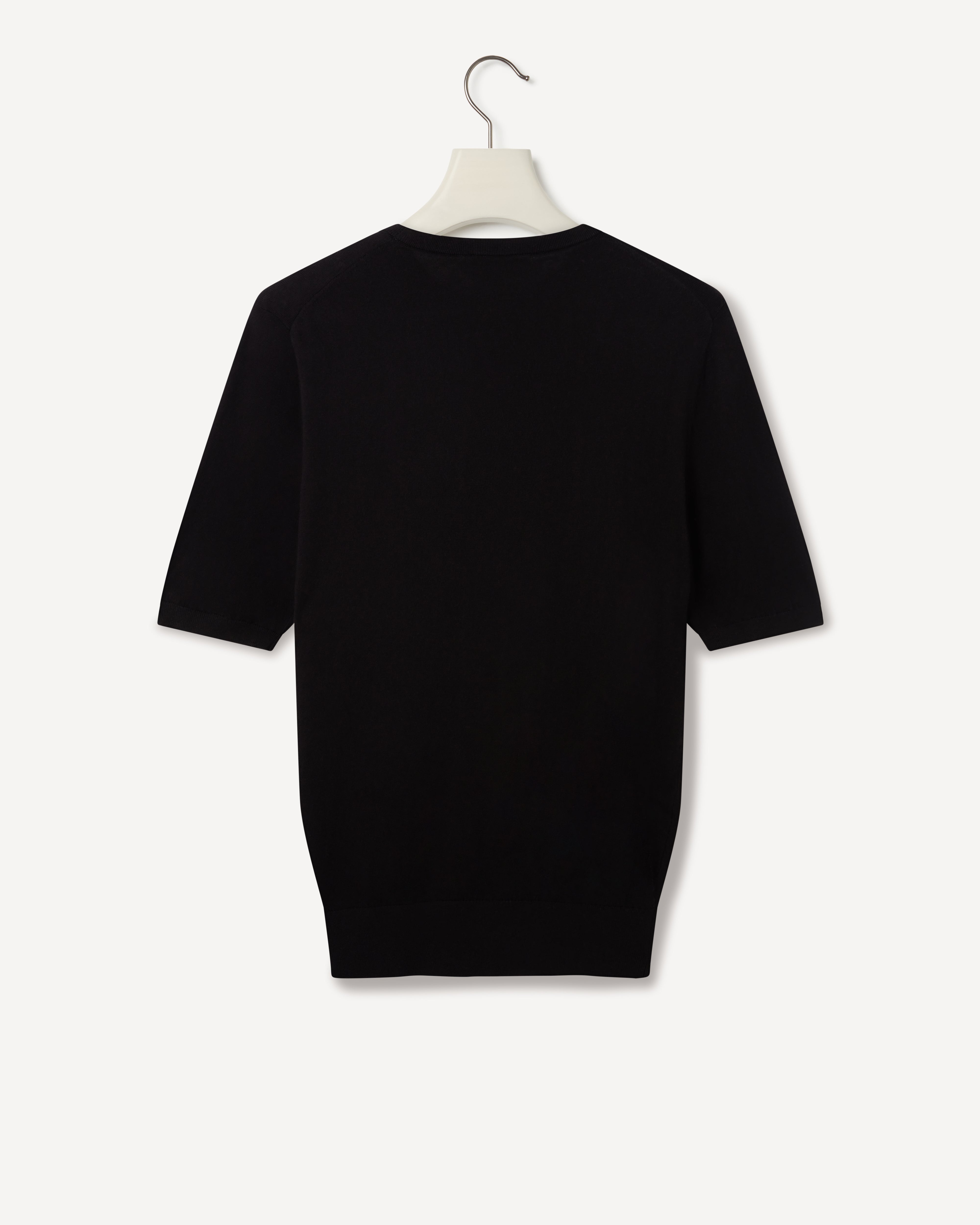 Kilgour Savile Row Tailoring Kilgour Crew Neck Cashmere Cotton Mix T-shirt Black