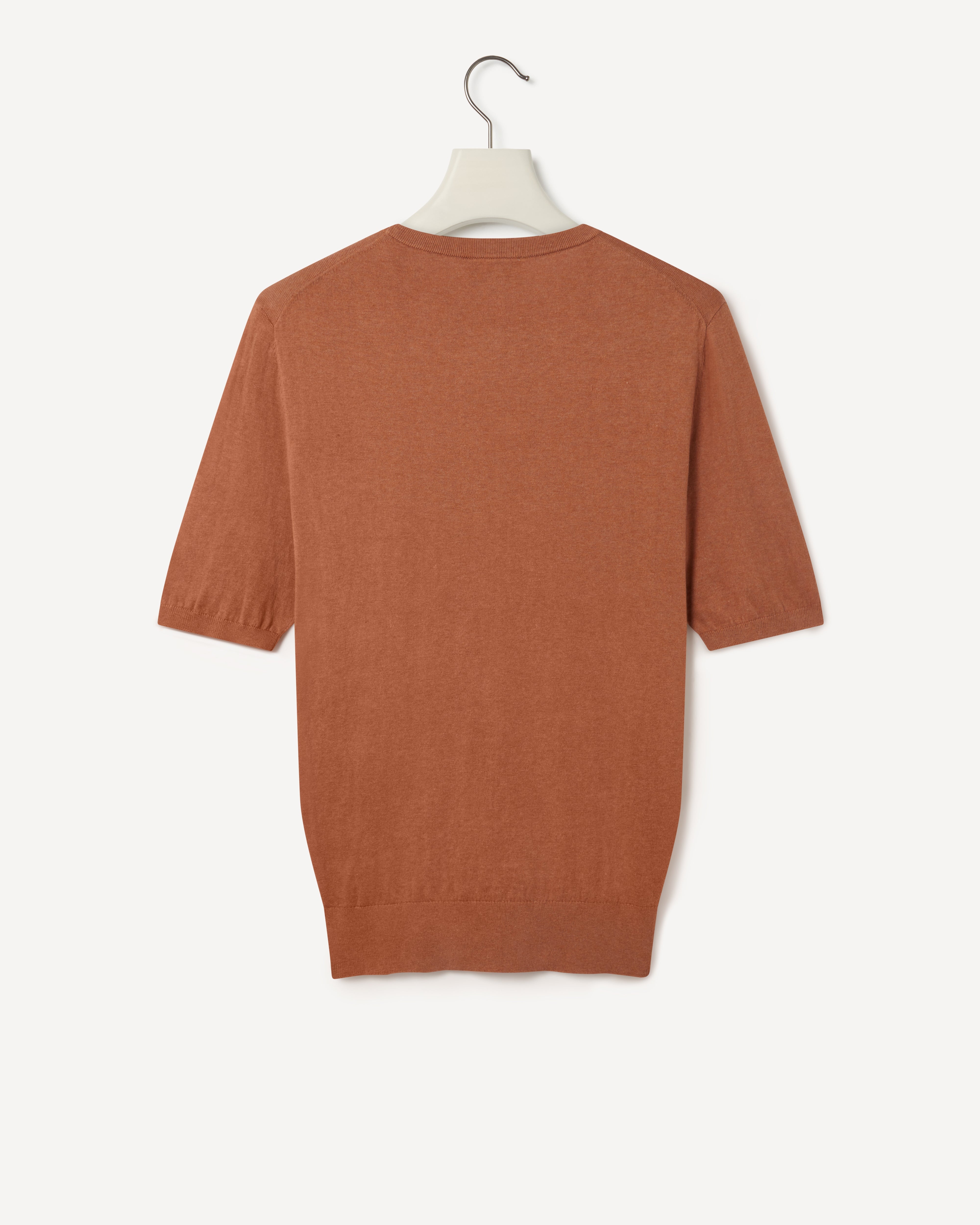 Kilgour Savile Row Tailoring Kilgour Crew Neck Cashmere Cotton Mix T-shirt Camel