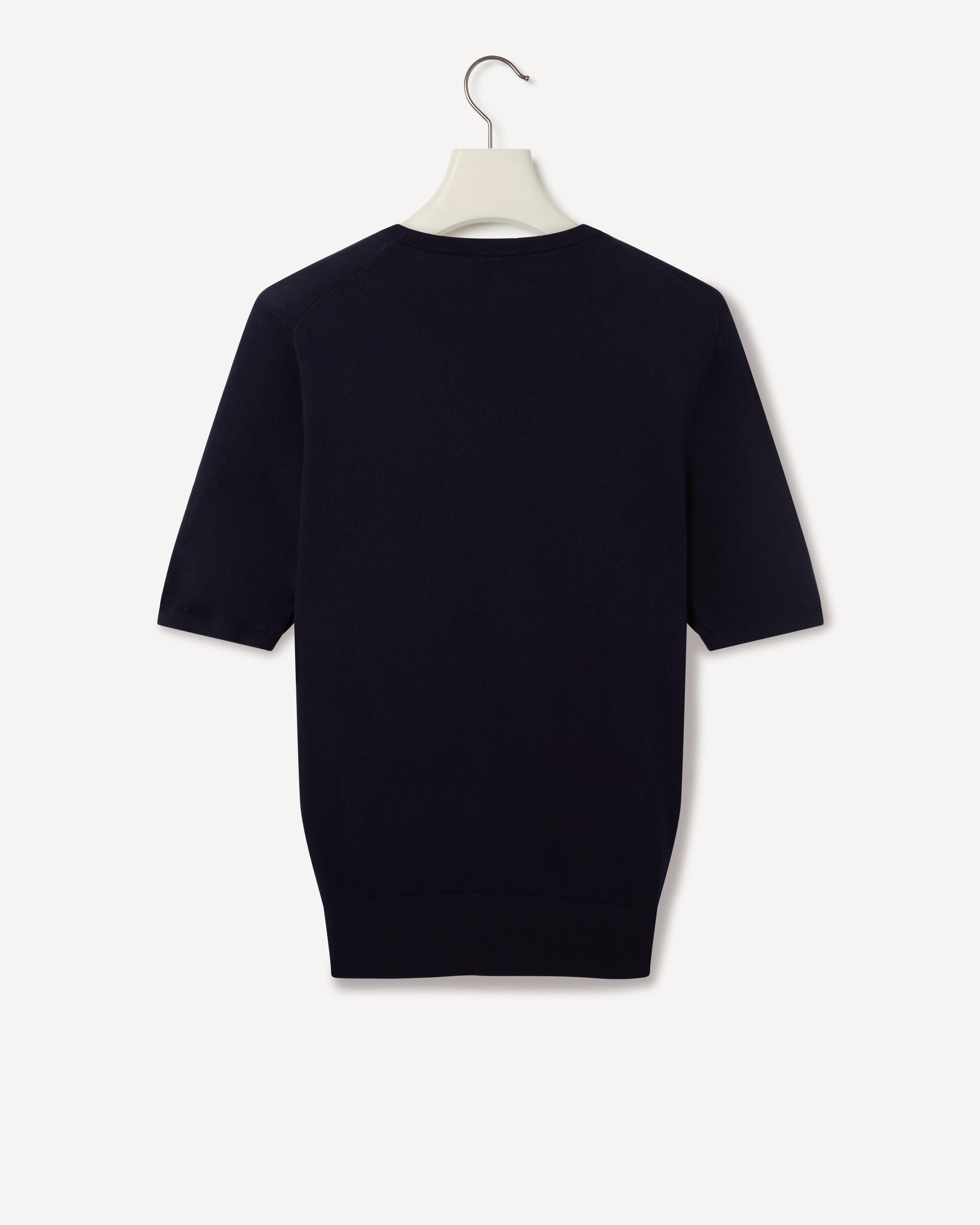 Kilgour Savile Row Tailoring Kilgour Crew Neck Cashmere Cotton Mix T-shirt Navy