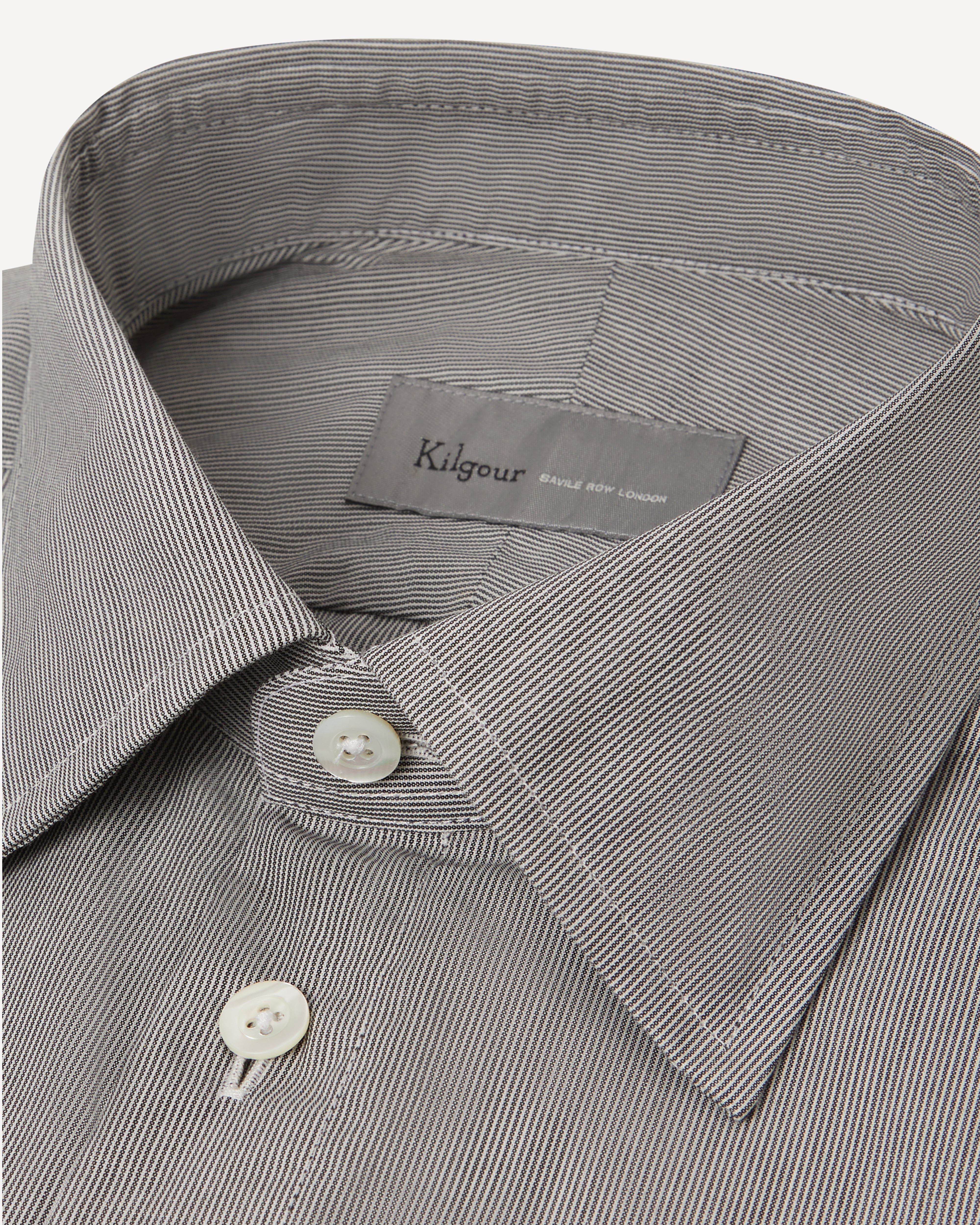 Kilgour Savile Row Tailoring KILGOUR Mircro Stripe Cotton Shirt Black/White