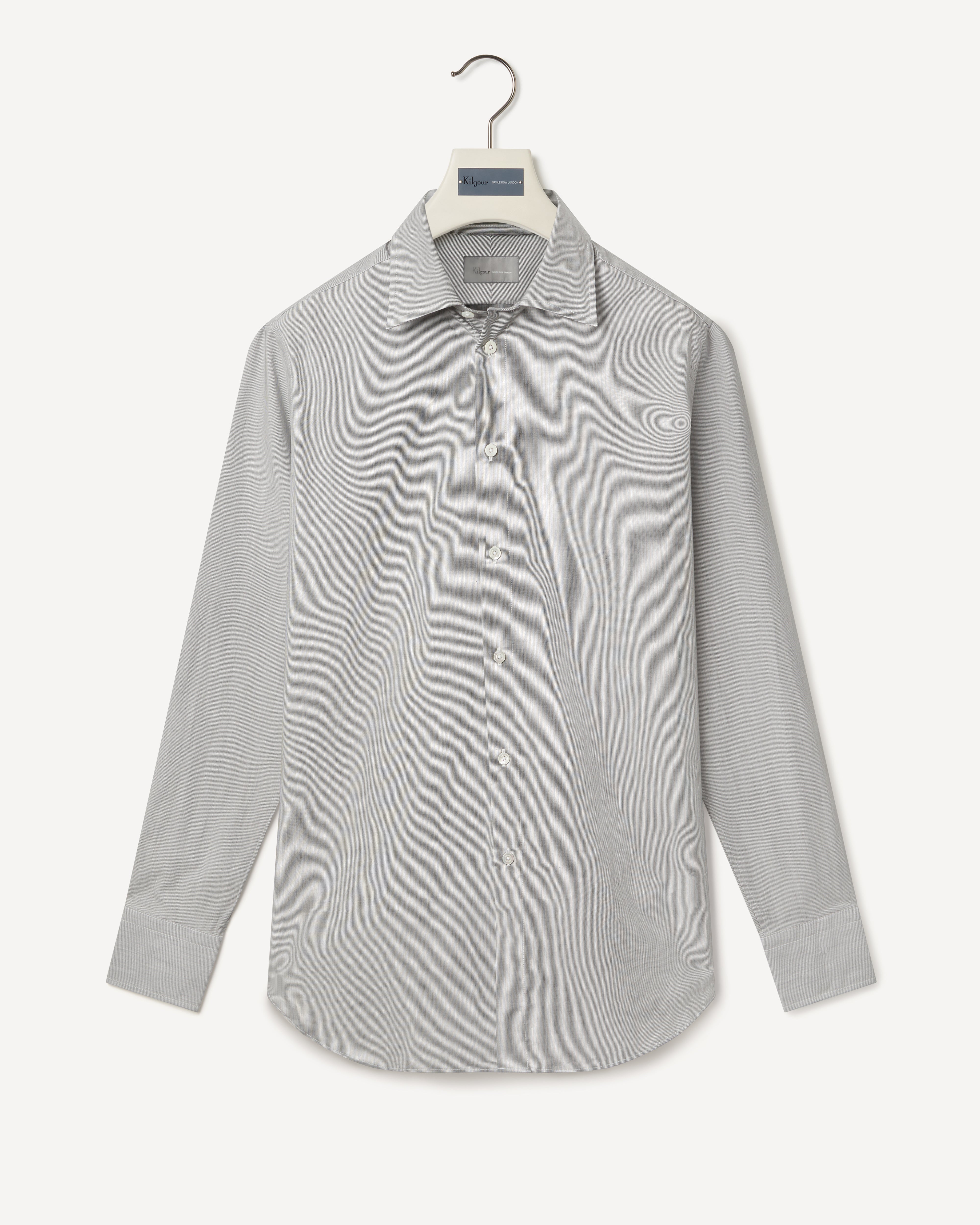 Kilgour Savile Row Tailoring KILGOUR Mircro Stripe Cotton Shirt Black/White
