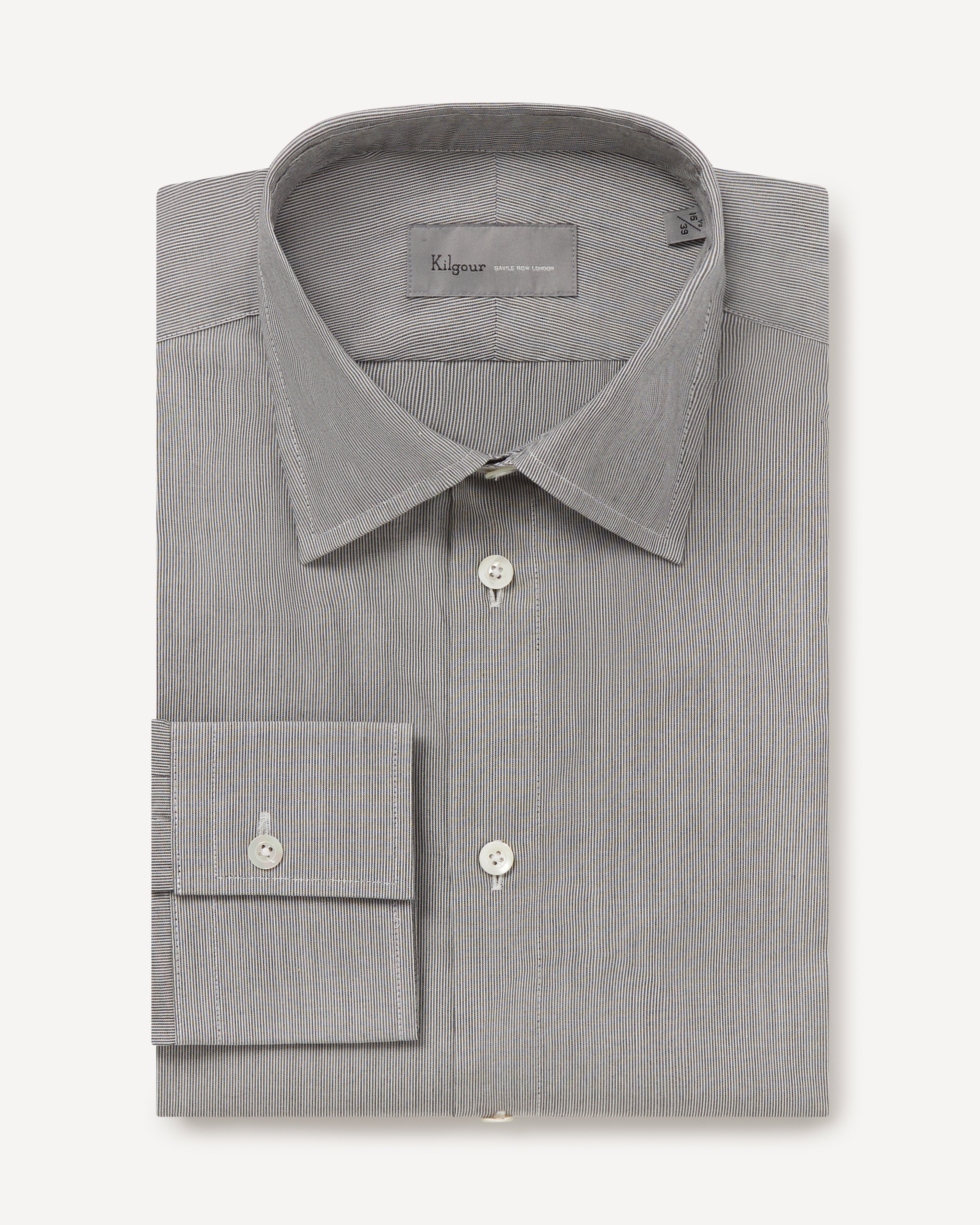 Kilgour Savile Row Tailoring KILGOUR Mircro Stripe Cotton Shirt Black/White