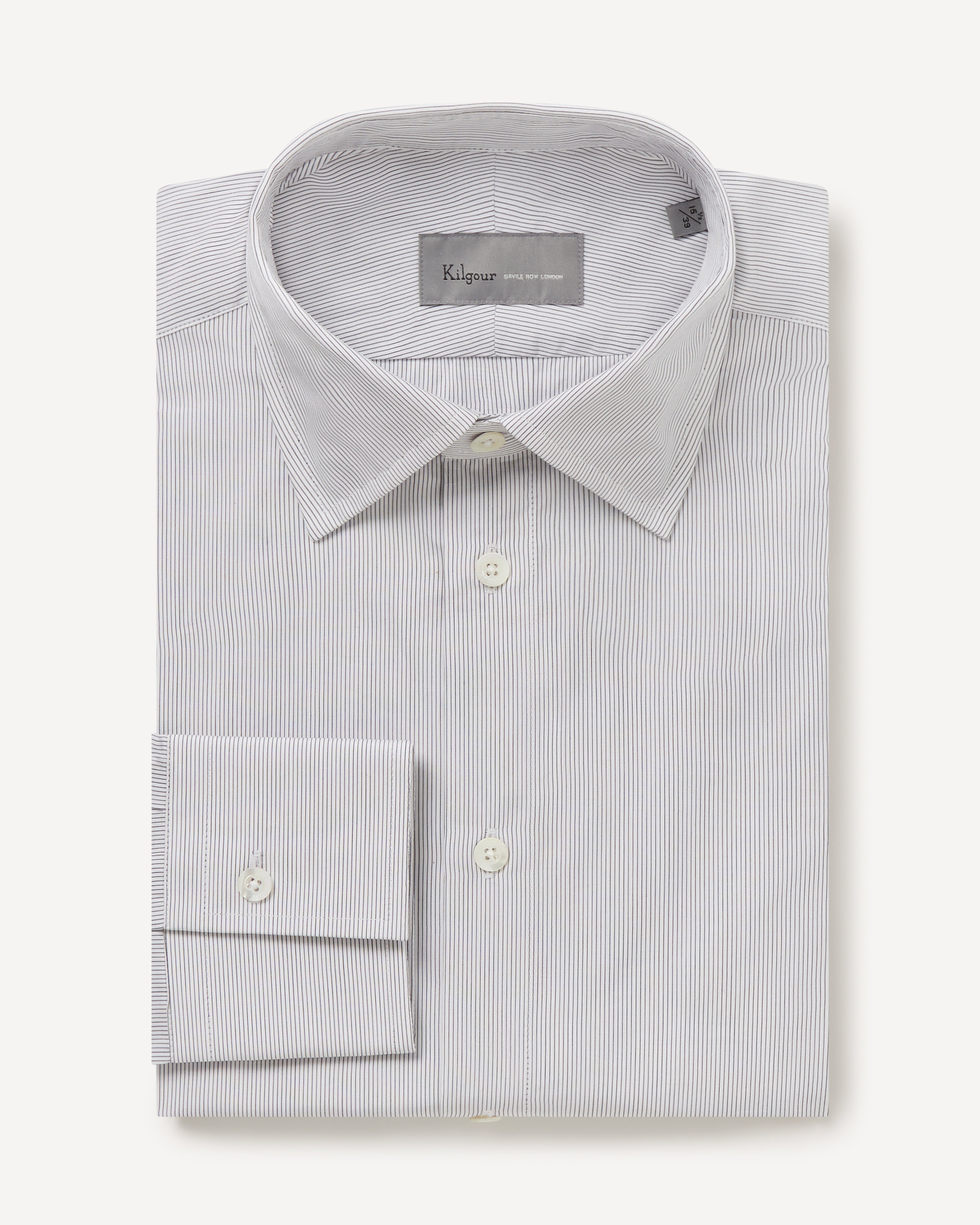 Kilgour Savile Row Tailoring KILGOUR Regular Collar City Stripe Shirt Black/White