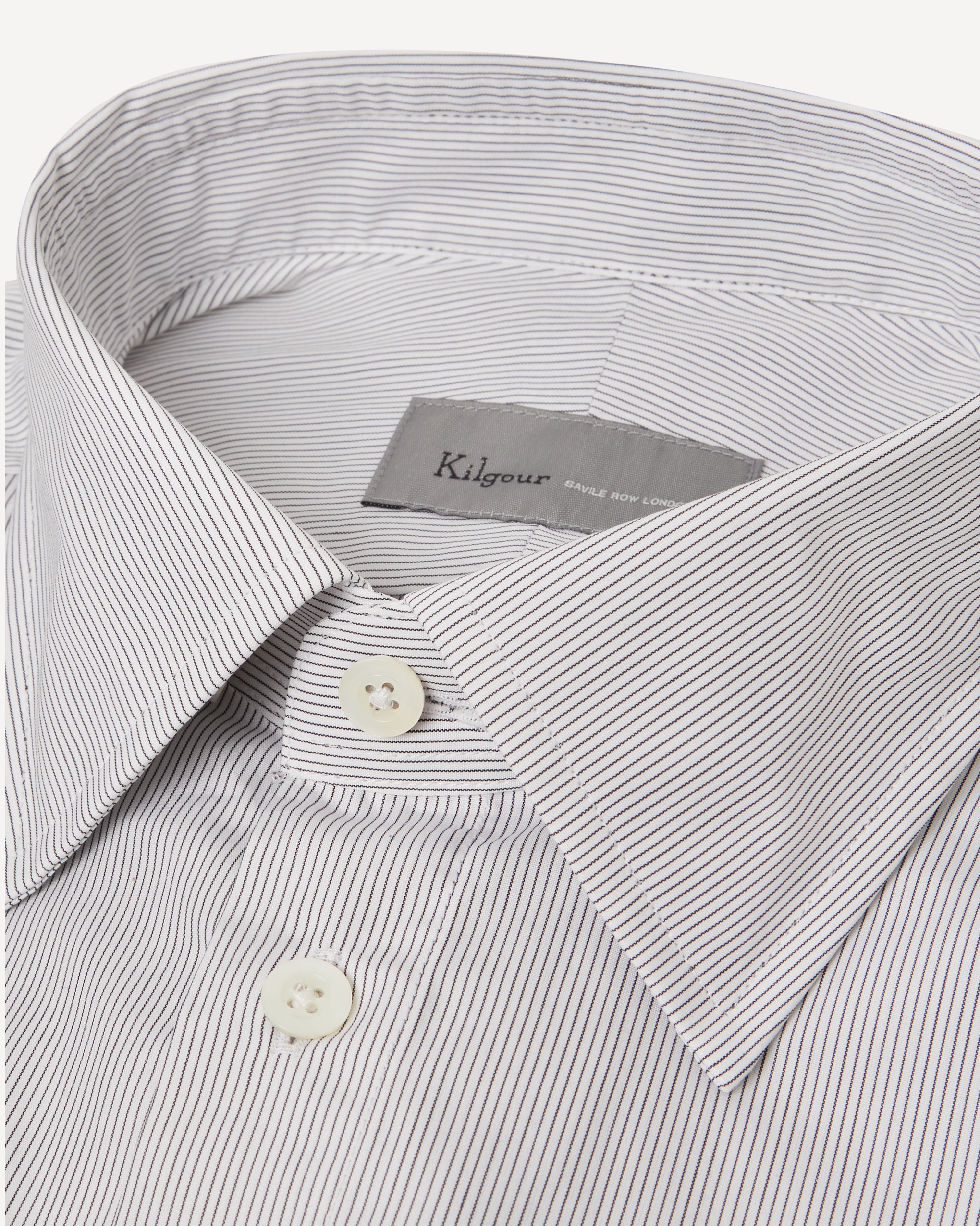 Kilgour Savile Row Tailoring KILGOUR Regular Collar City Stripe Shirt Black/White