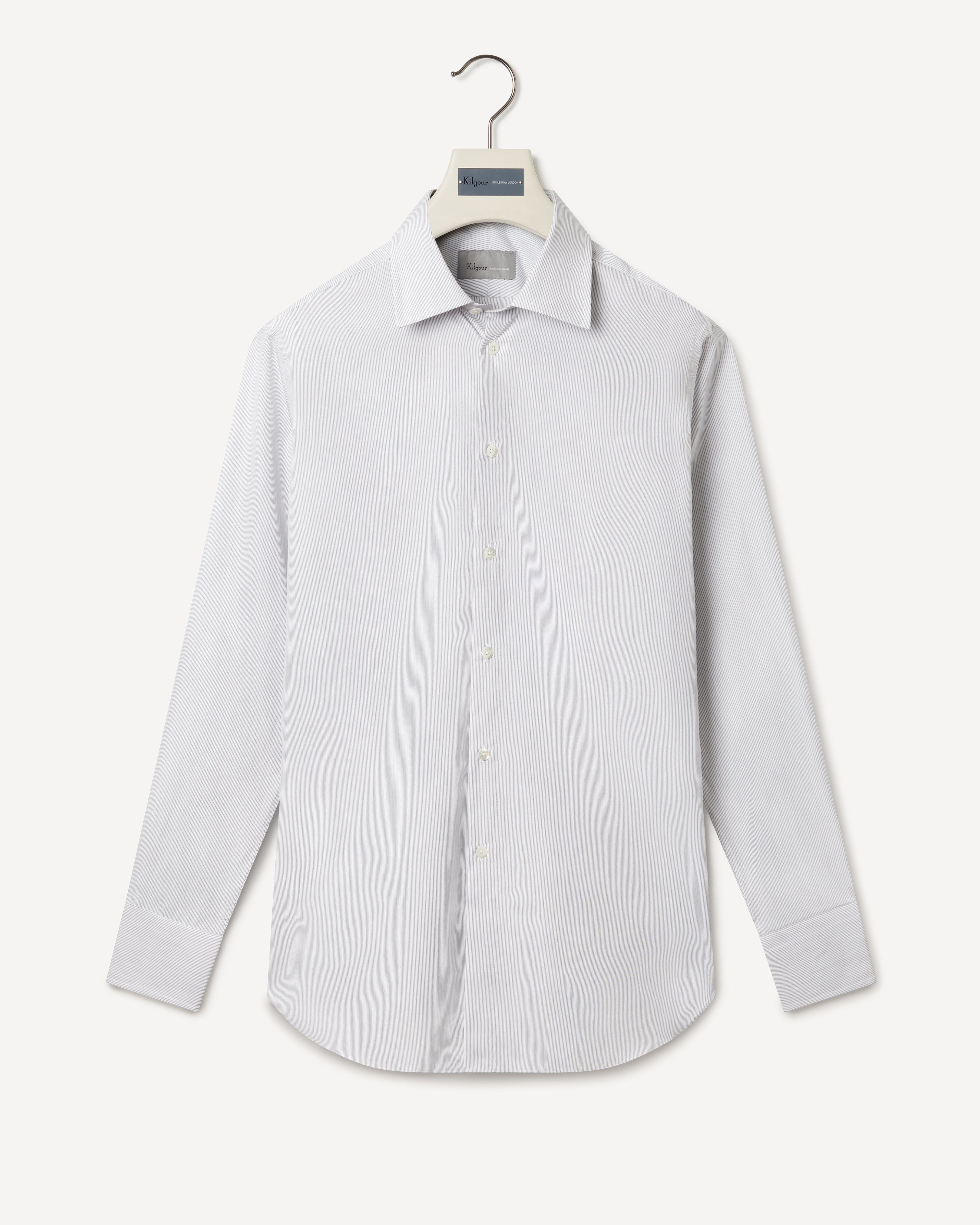 Kilgour Savile Row Tailoring KILGOUR Regular Collar City Stripe Shirt Black/White