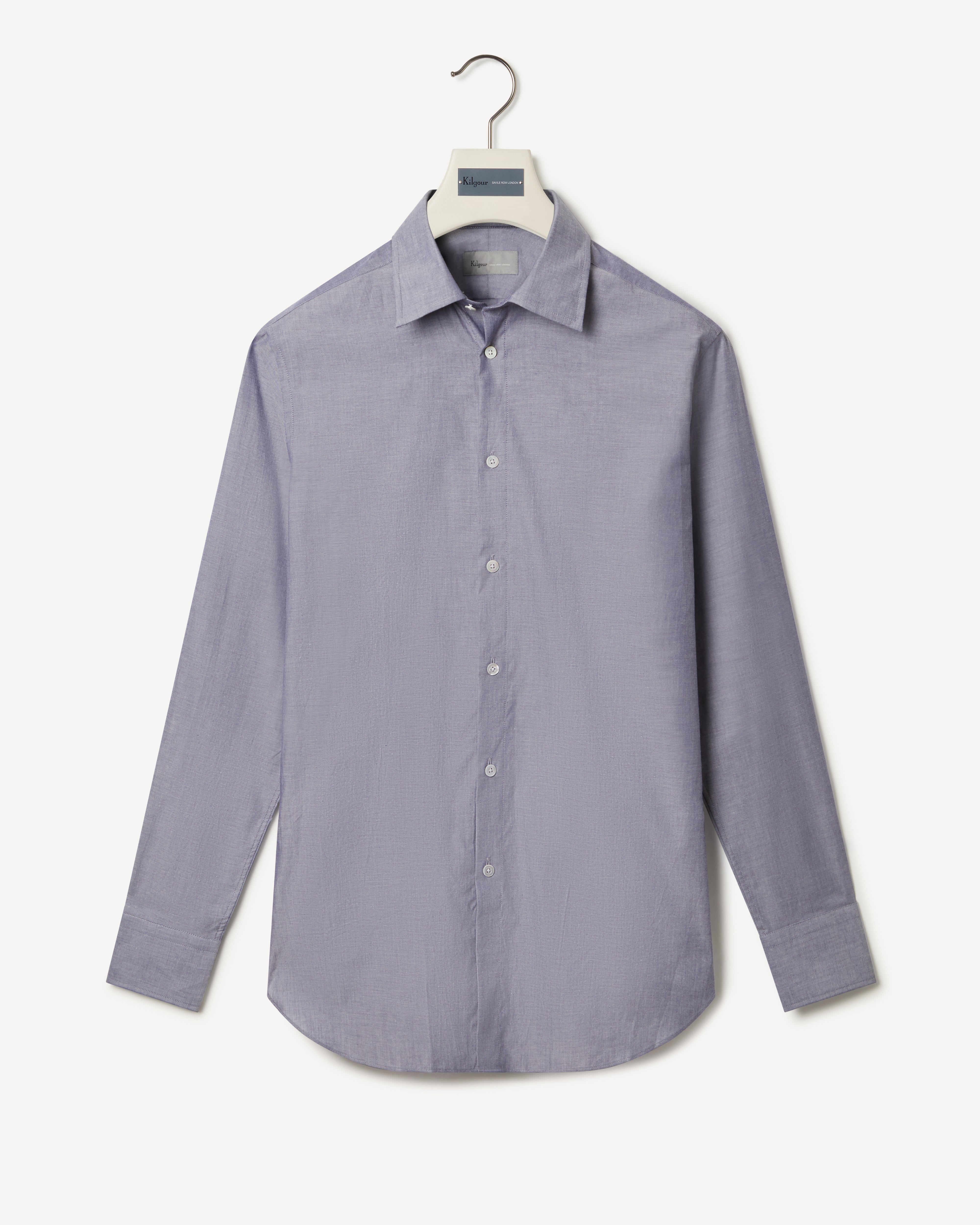 Kilgour Savile Row Tailoring KILGOUR Regular Collar Lightweight Single Cuff Shirt Demin Blue