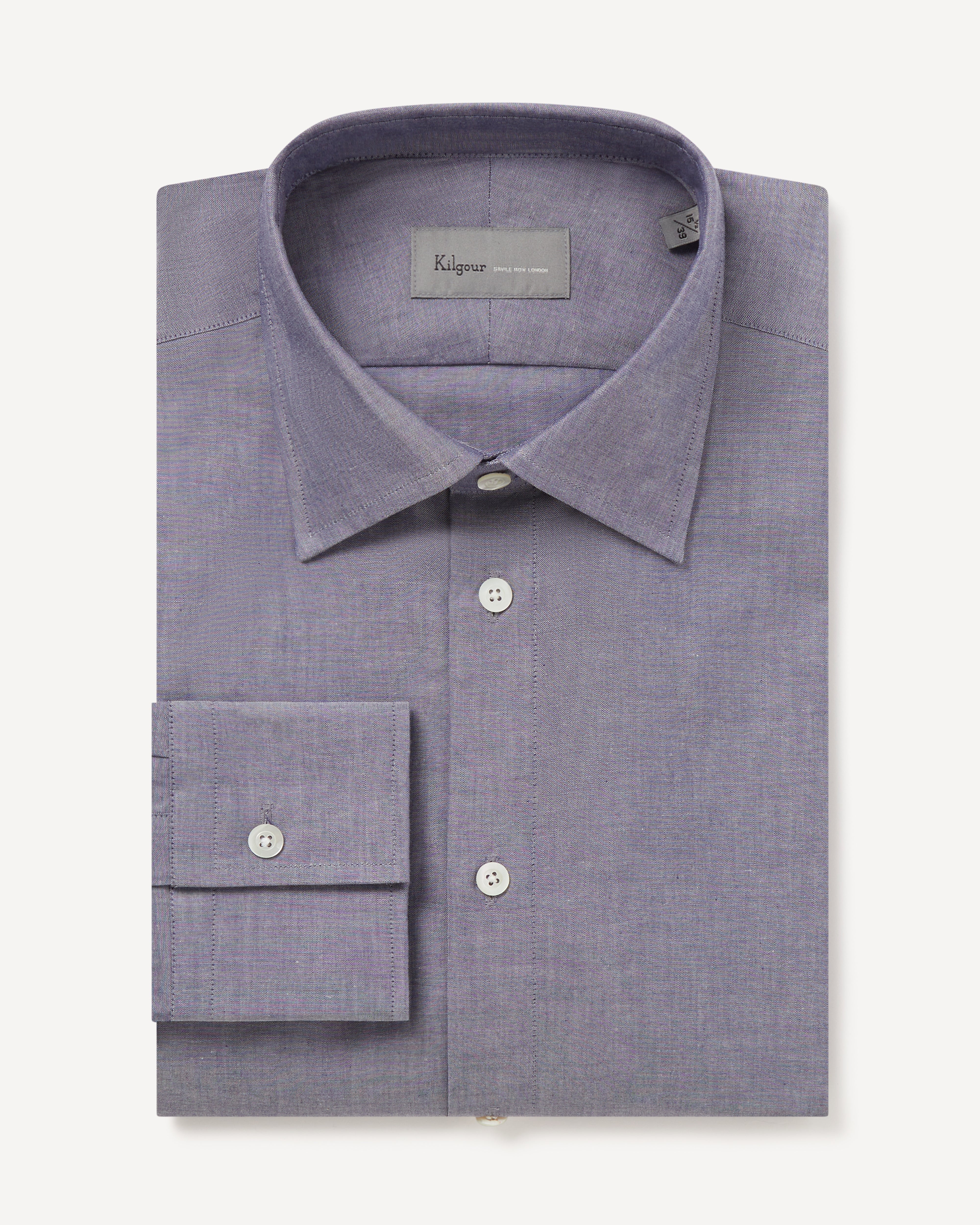 Kilgour Savile Row Tailoring KILGOUR Regular Collar Lightweight Single Cuff Shirt Demin Blue