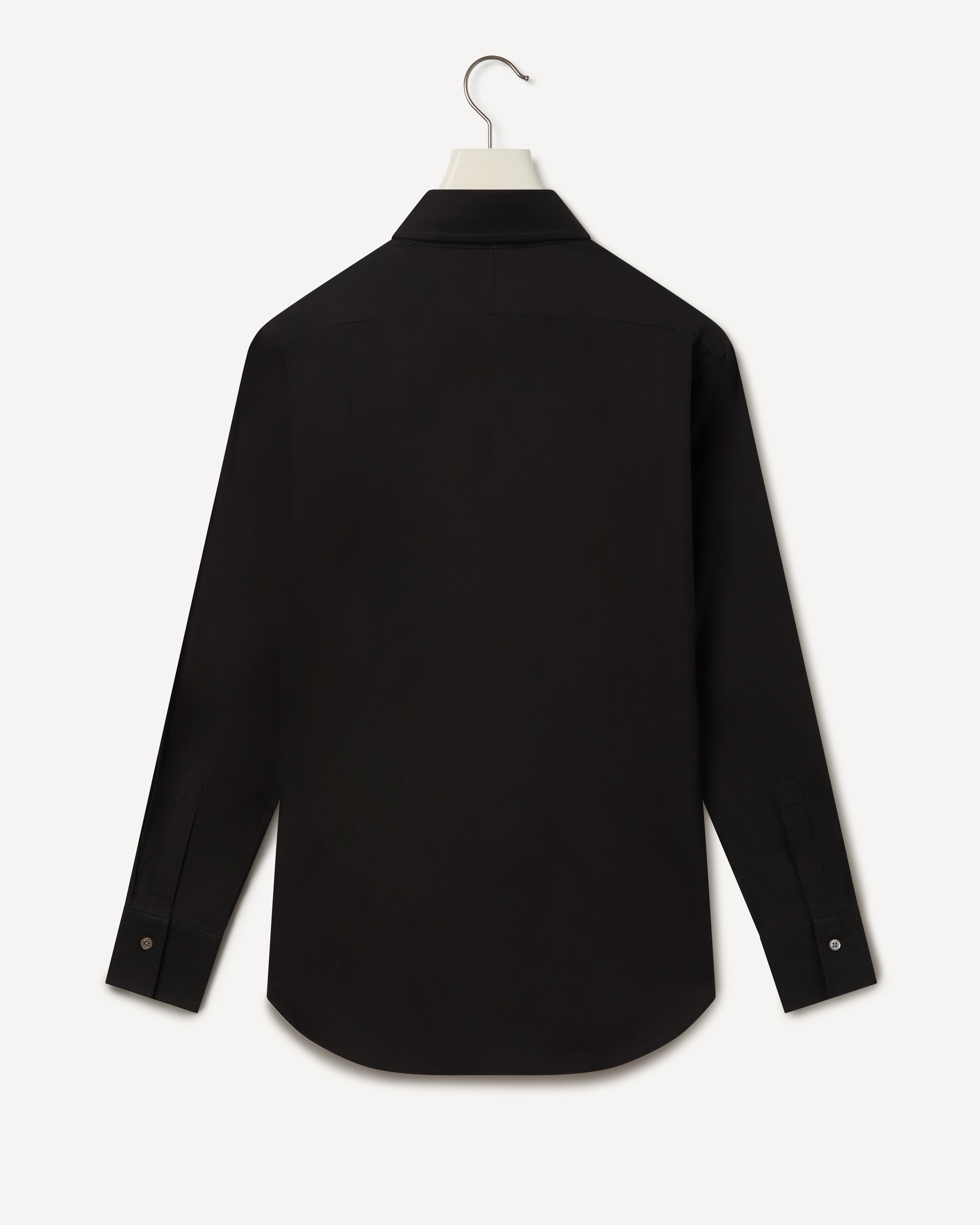 Kilgour Savile Row Tailoring KILGOUR Regular Collar Plain Cotton Mix Shirt Black