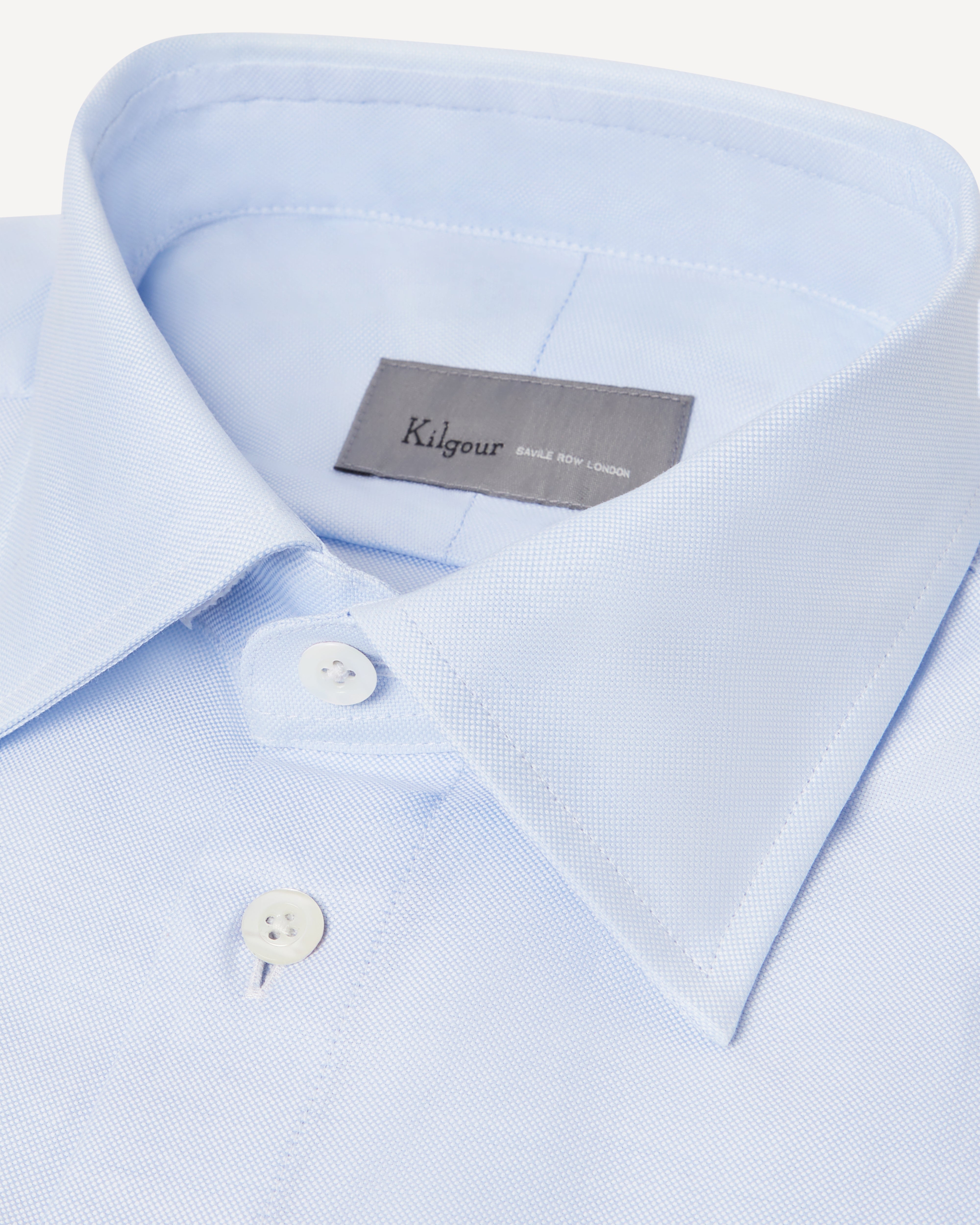 Kilgour Savile Row Tailoring KILGOUR Regular Collar Single Cuff Oxford Shirt Sky Blue