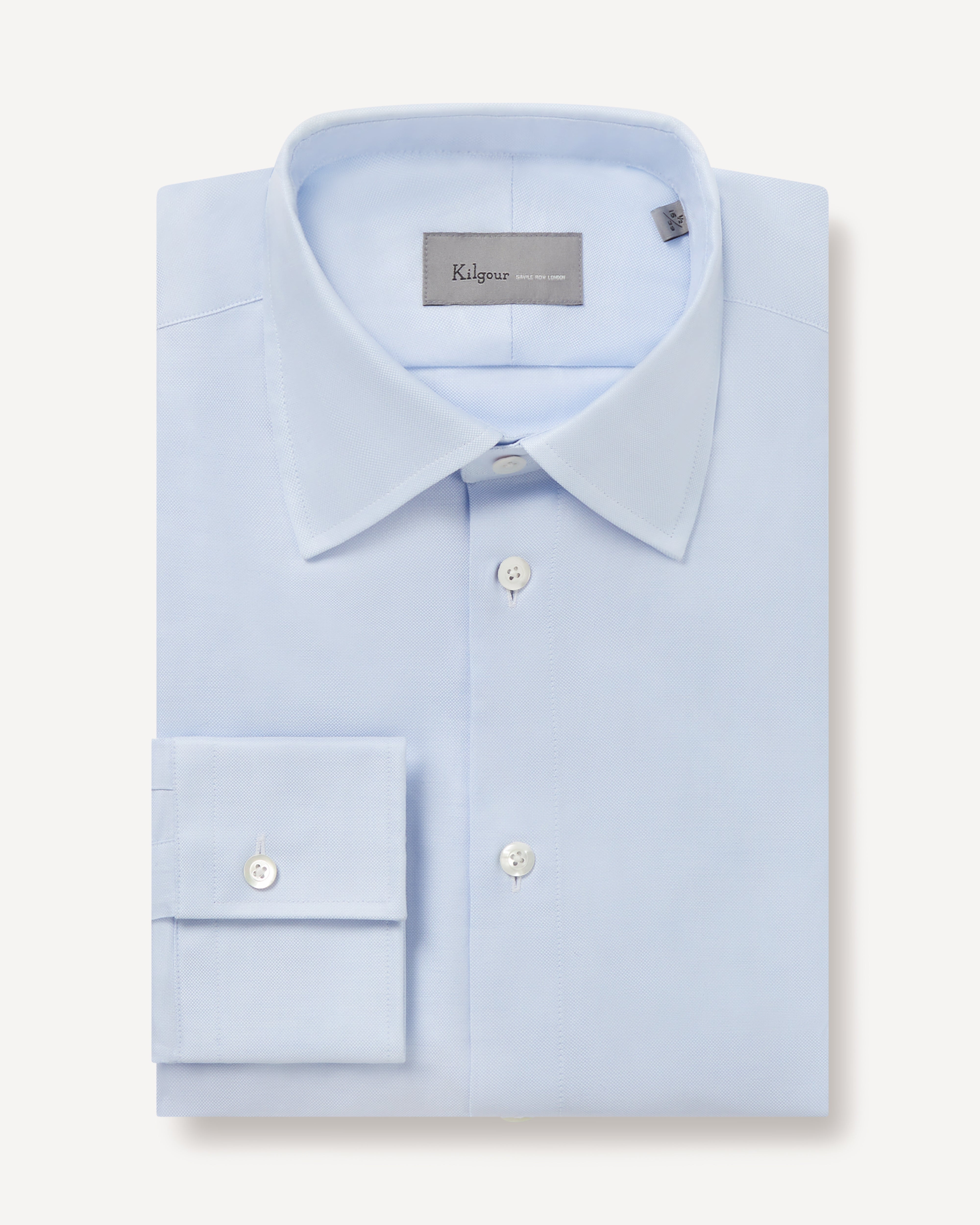 Kilgour Savile Row Tailoring KILGOUR Regular Collar Single Cuff Oxford Shirt Sky Blue