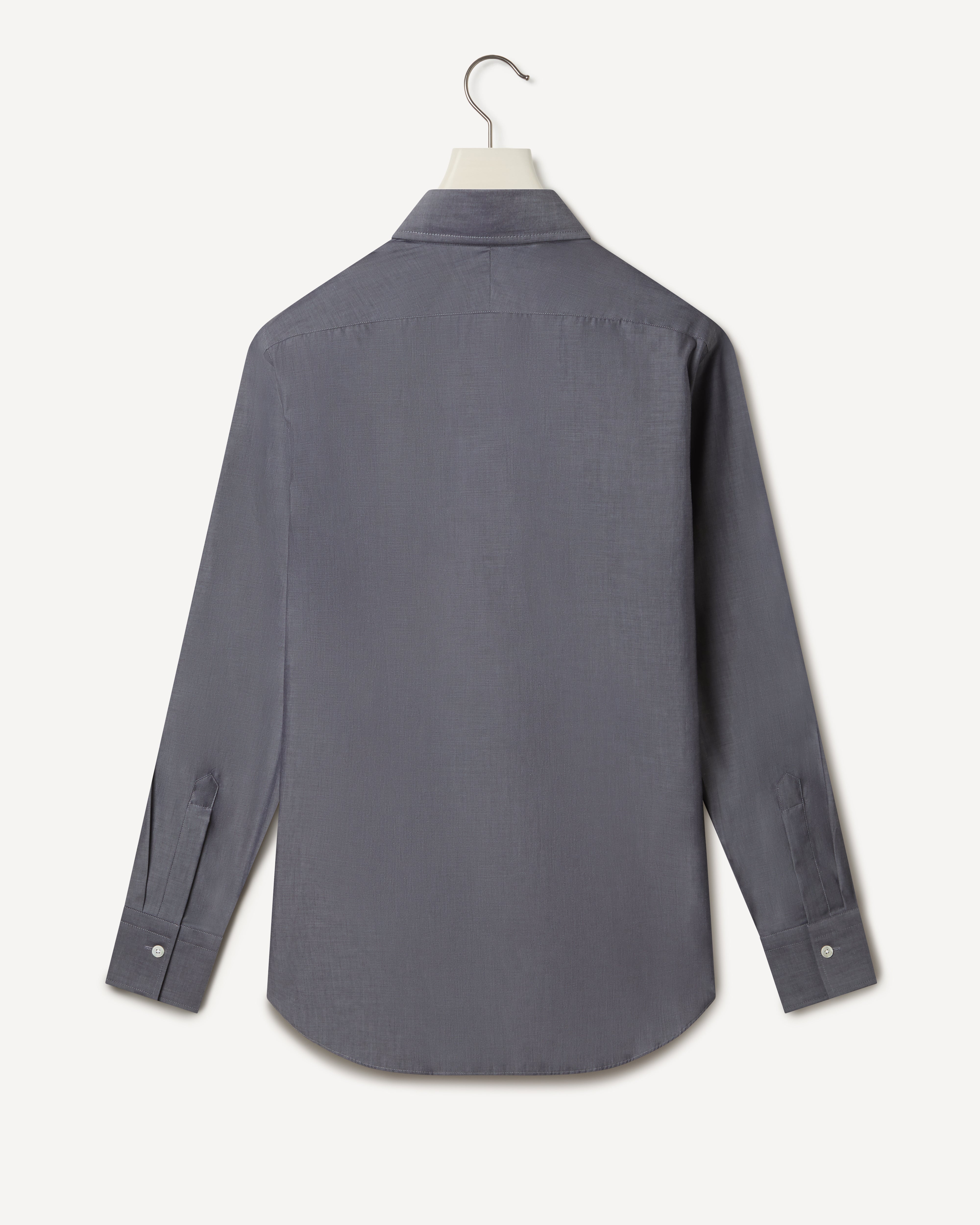 Kilgour Savile Row Tailoring KILGOUR Regular Collar Single Cuff Plain Luxury Cotton Shirt Slate