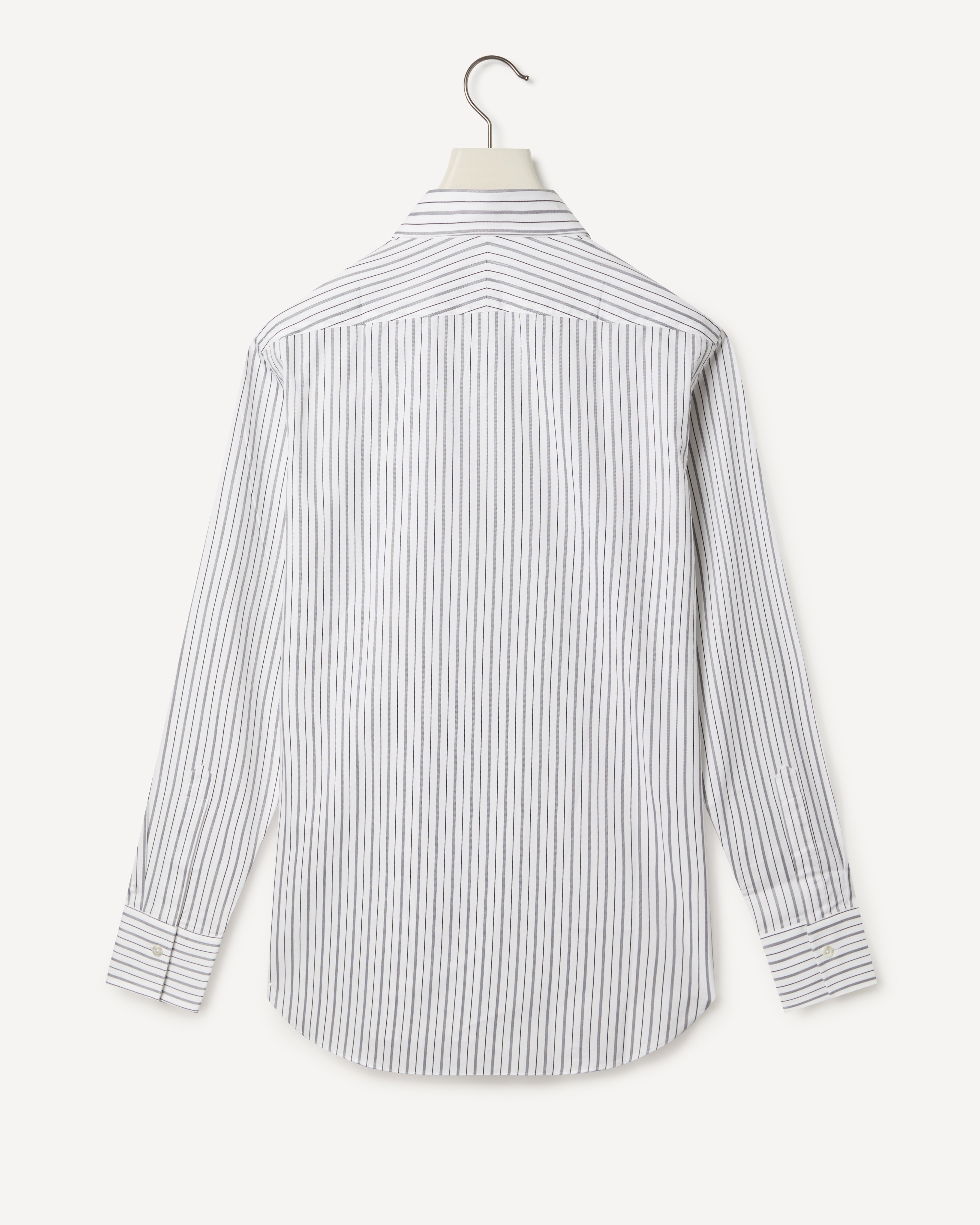 Kilgour Savile Row Tailoring KILGOUR Regular Collar Stripe Shirt White/Black