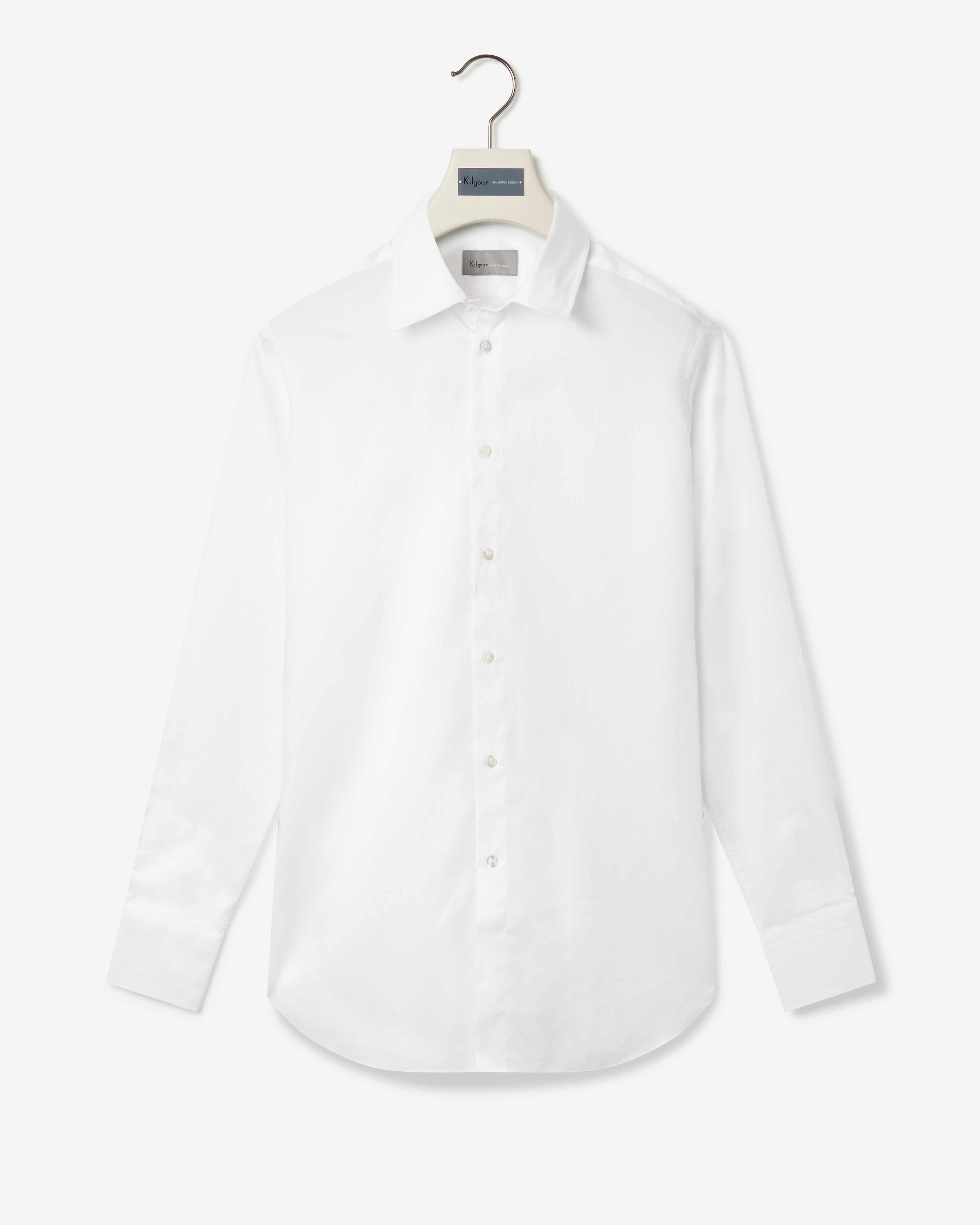 Kilgour Savile Row Tailoring KILGOUR Regular Collar Textured Dobby White Shirt