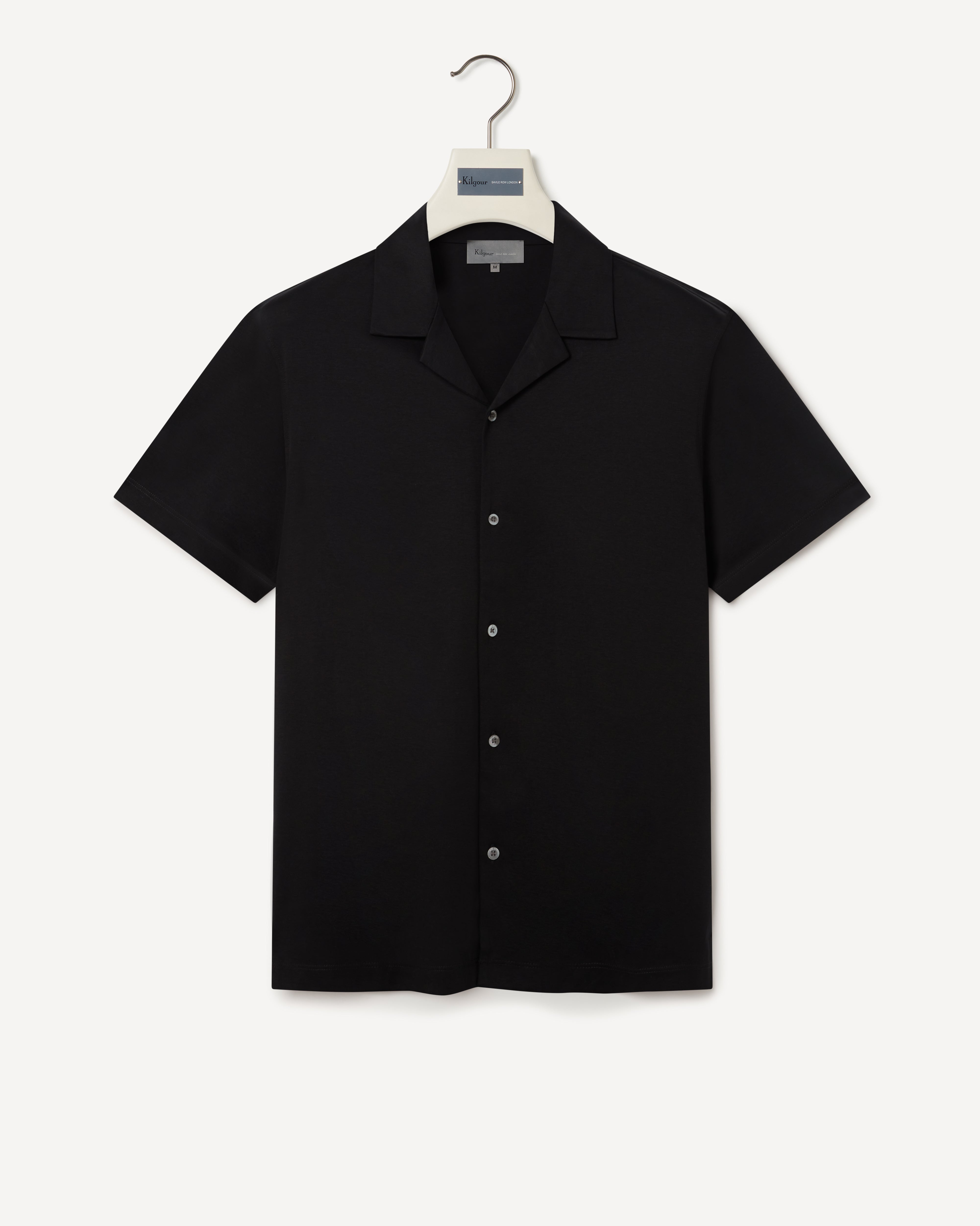 Kilgour Savile Row Tailoring Kilgour Resort Fit Short Sleeve Shirt Black